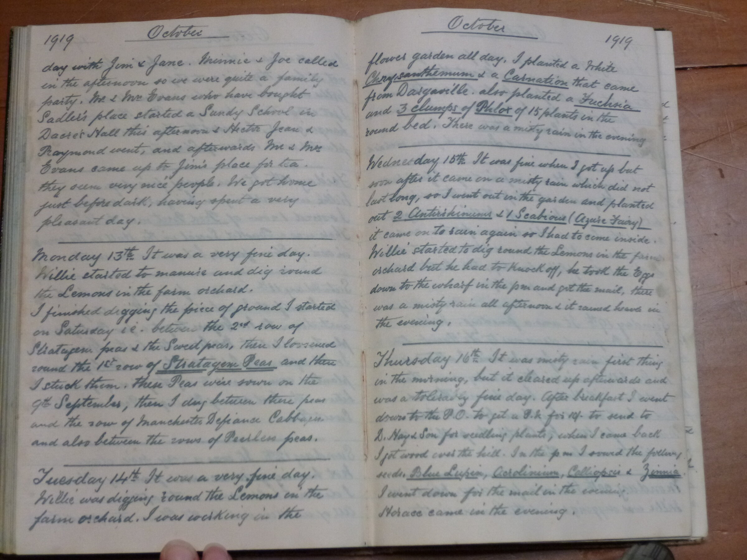 Original CS Clarke diary page