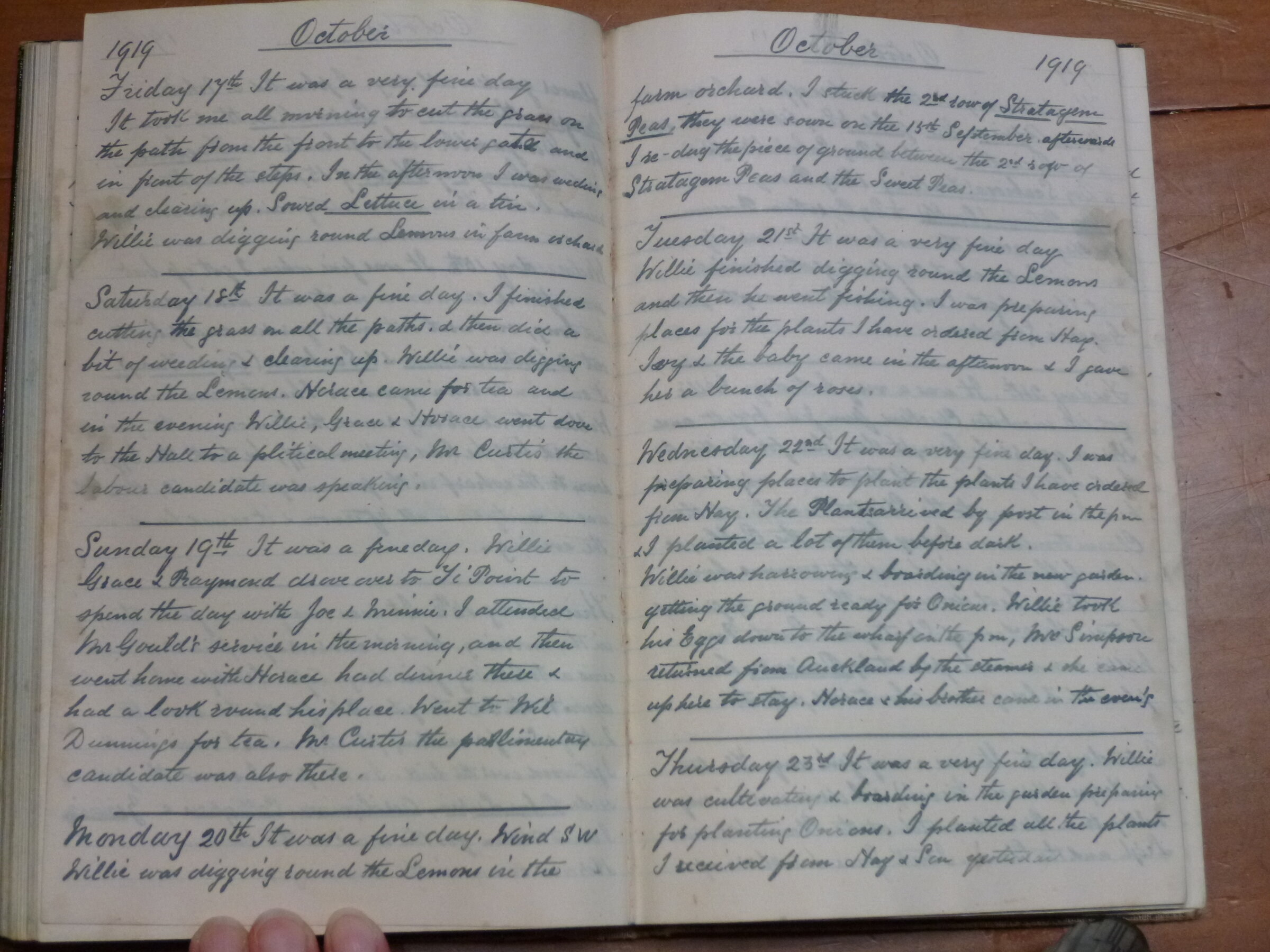 Original CS Clarke diary page