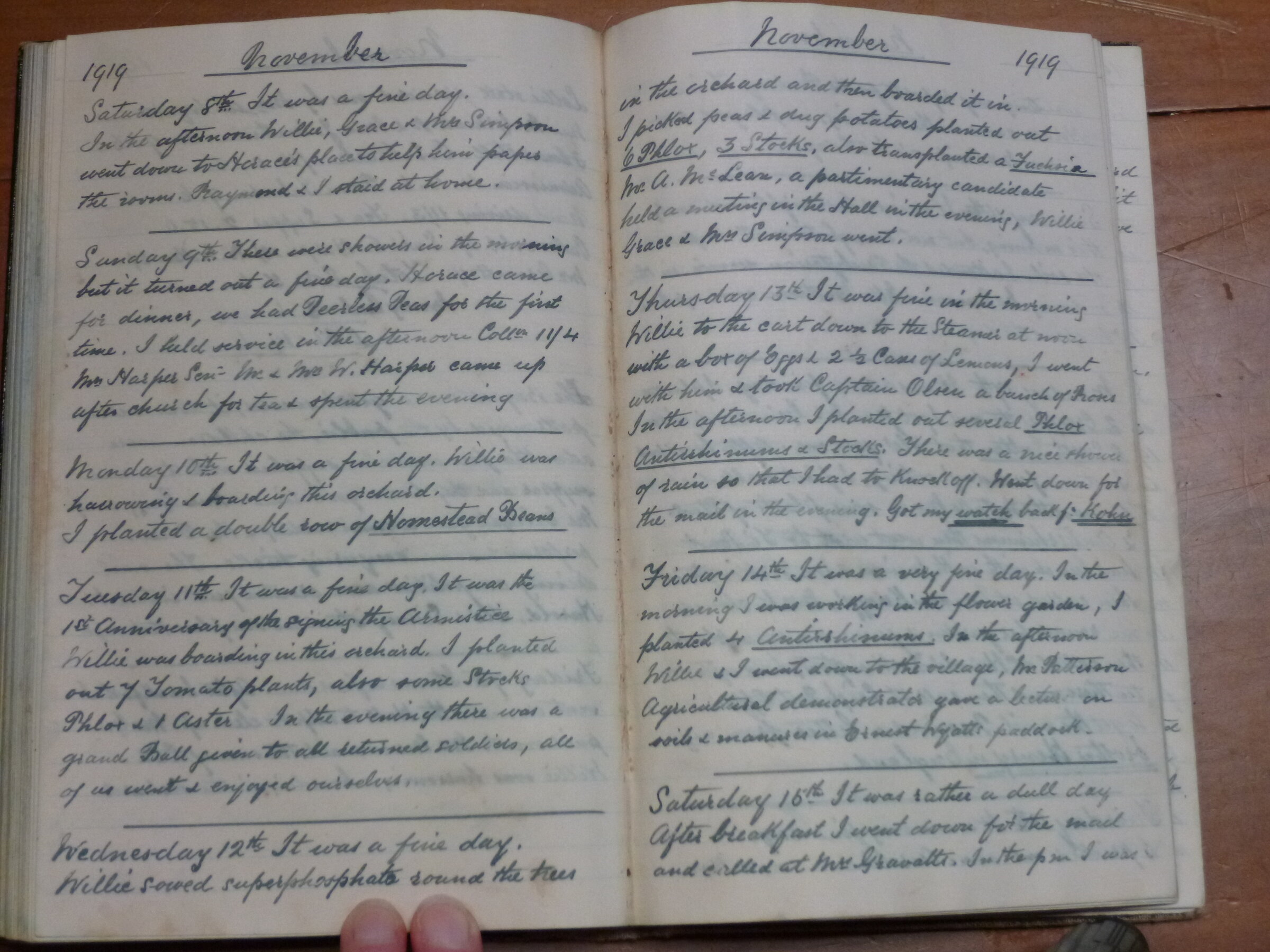 Original CS Clarke diary page