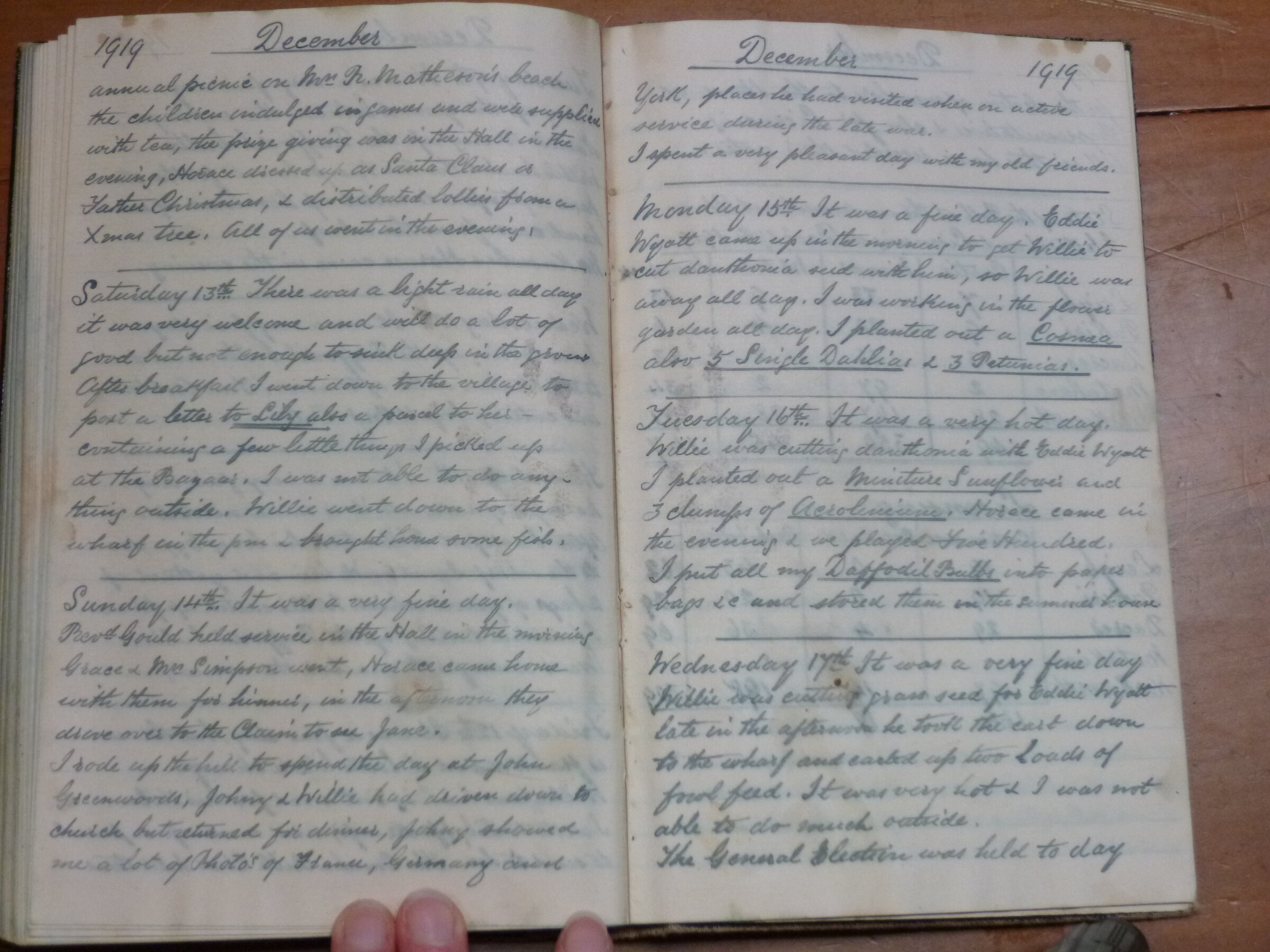 Original CS Clarke diary page