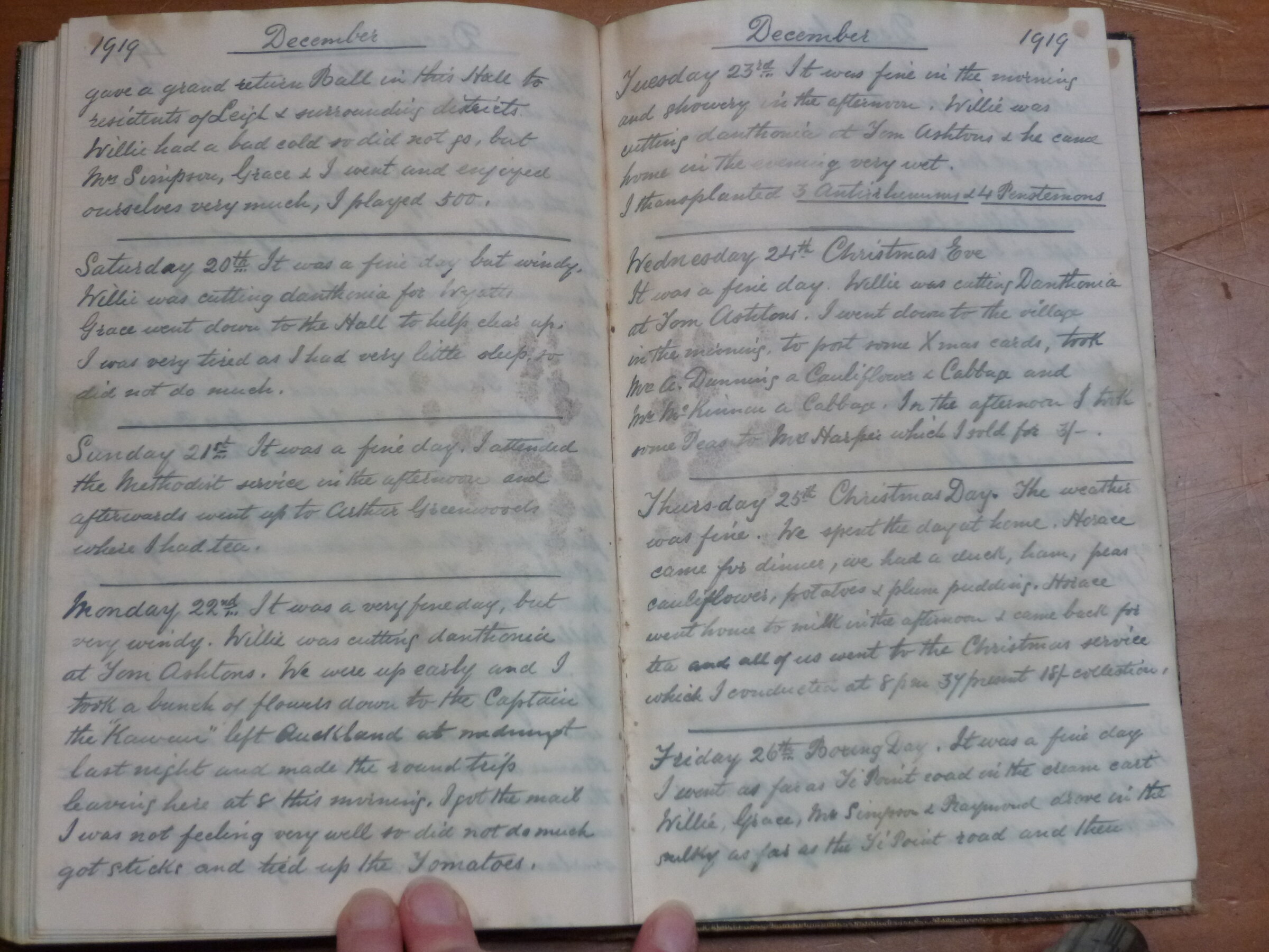 Original CS Clarke diary page