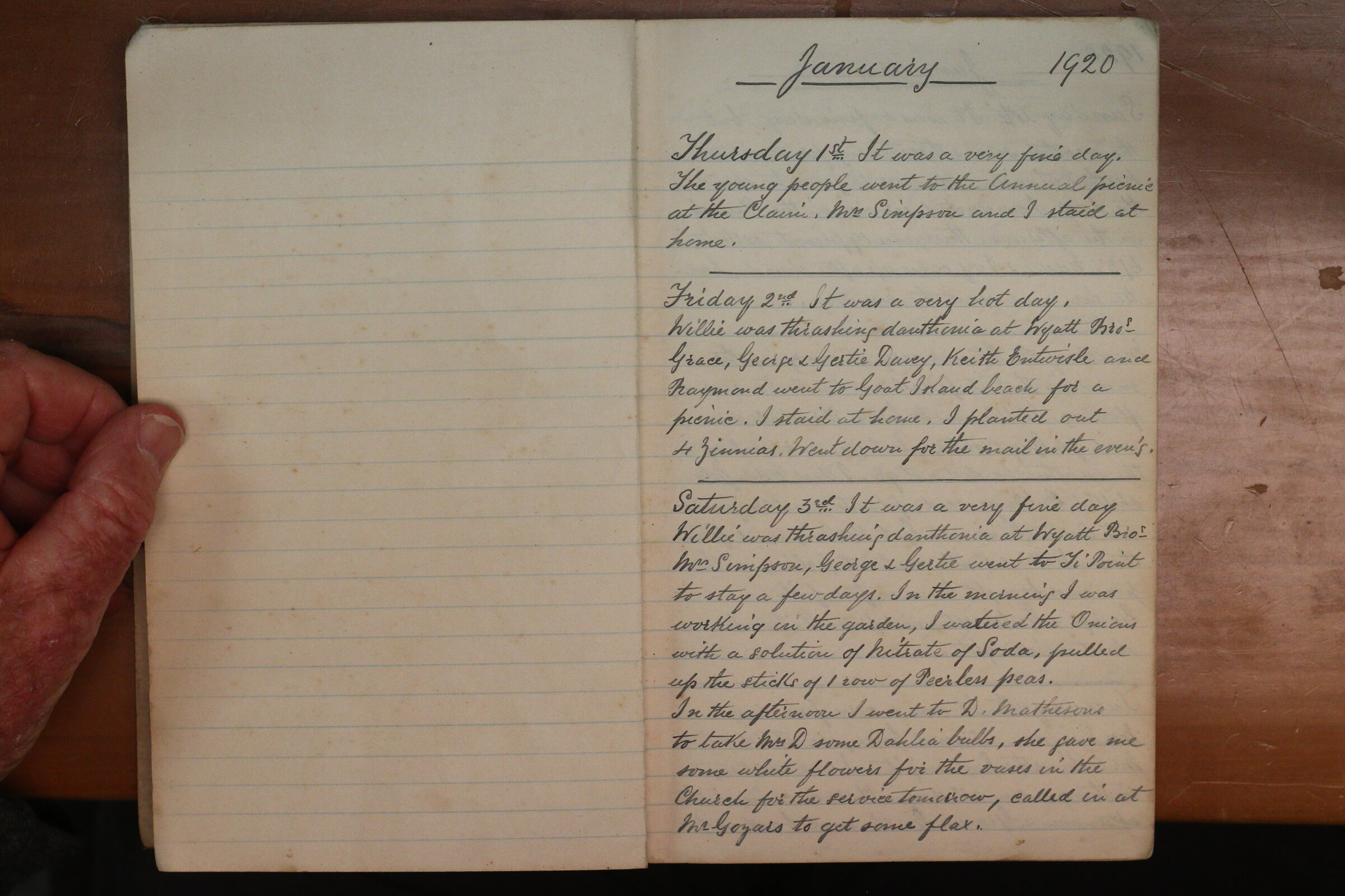 Original CS Clarke diary page