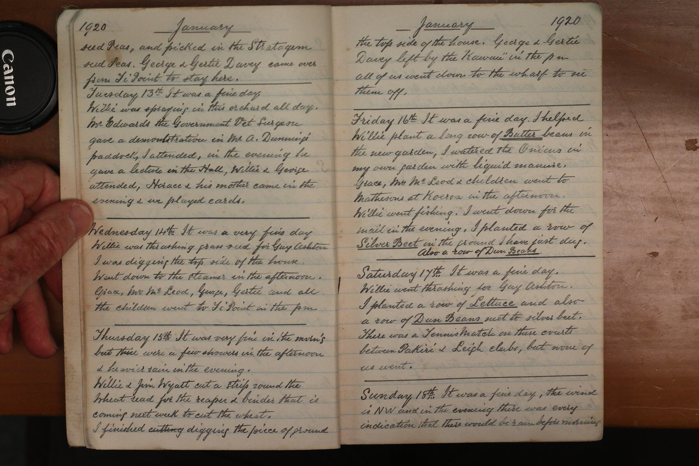 Original CS Clarke diary page
