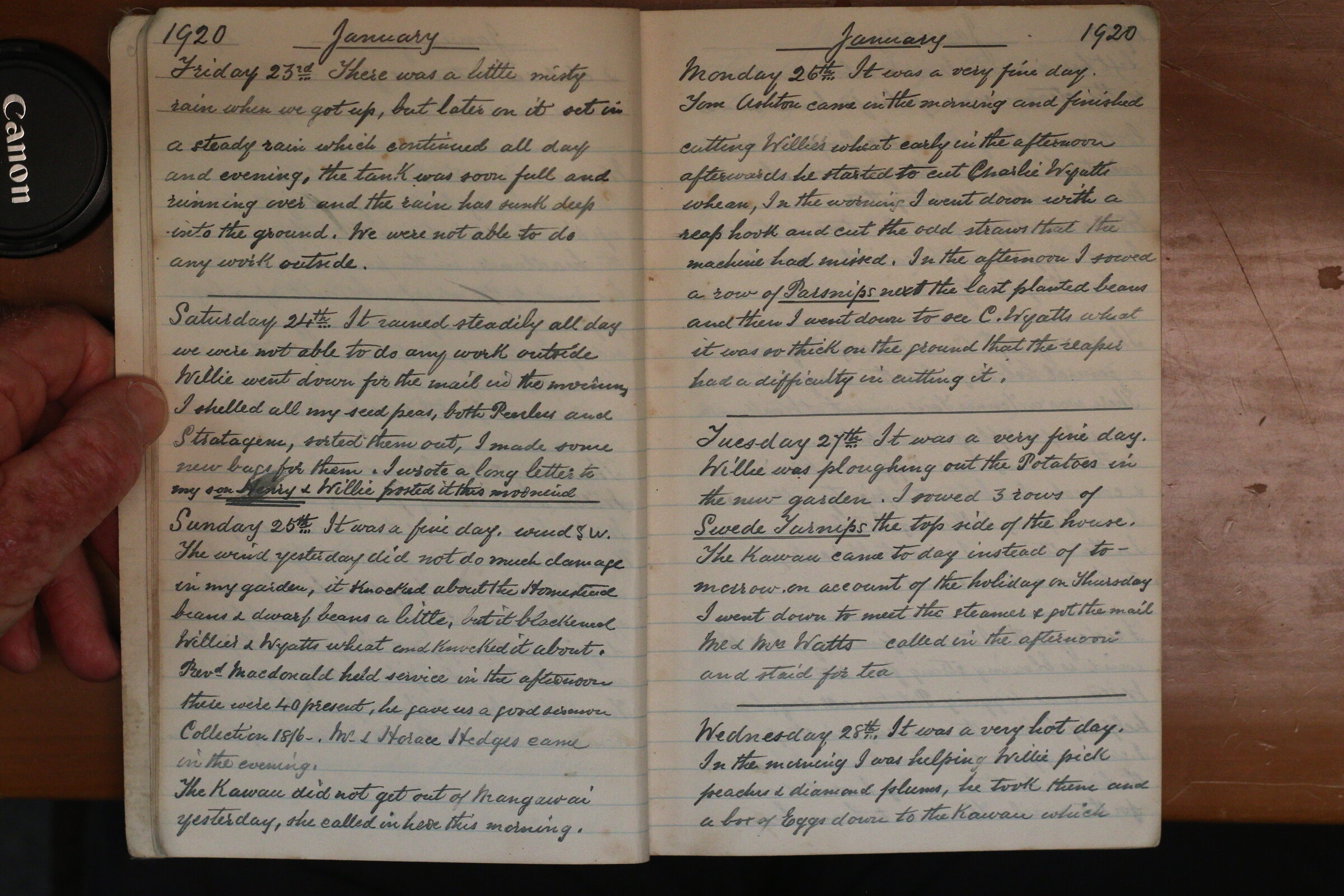 Original CS Clarke diary page