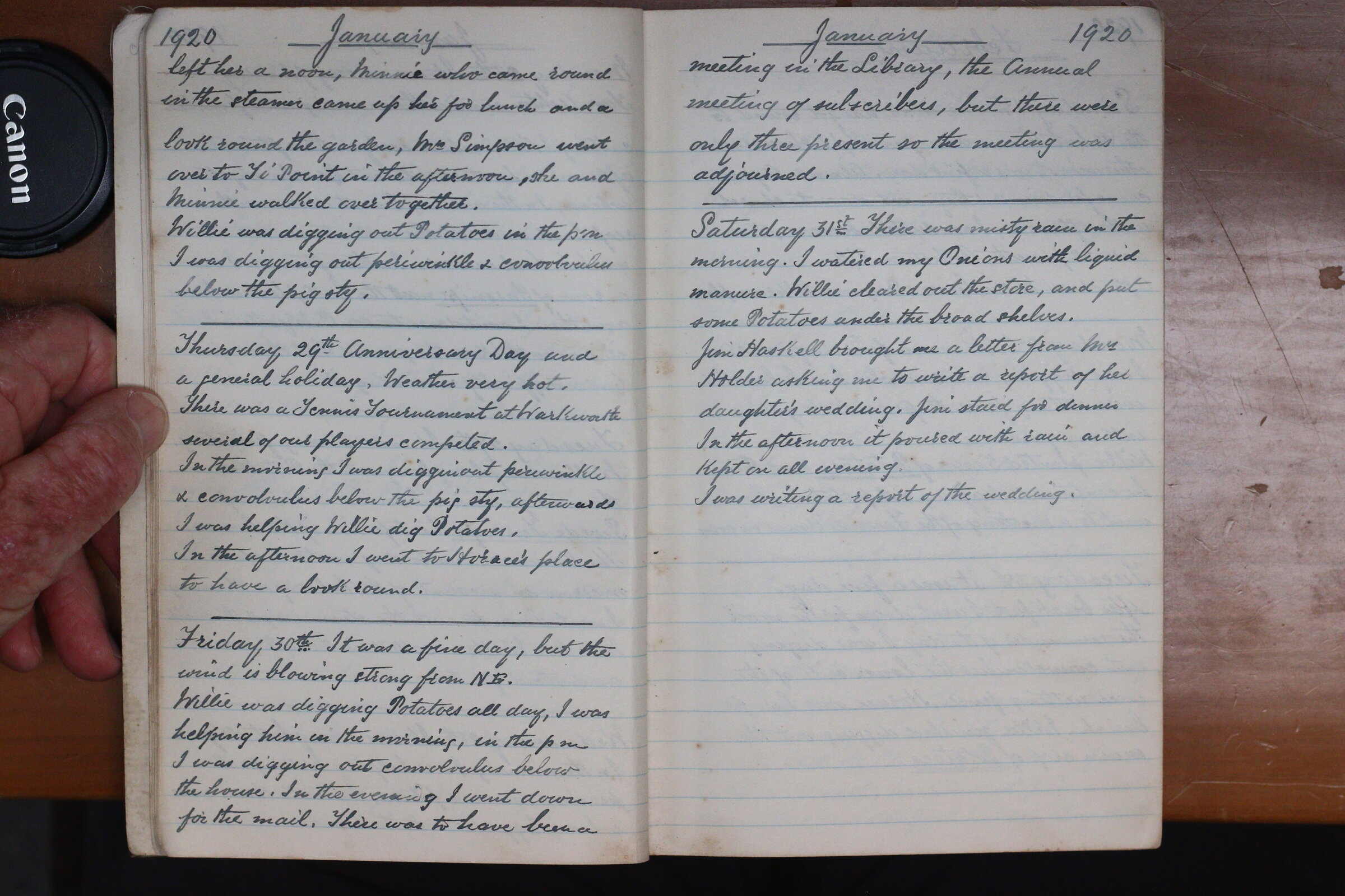 Original CS Clarke diary page
