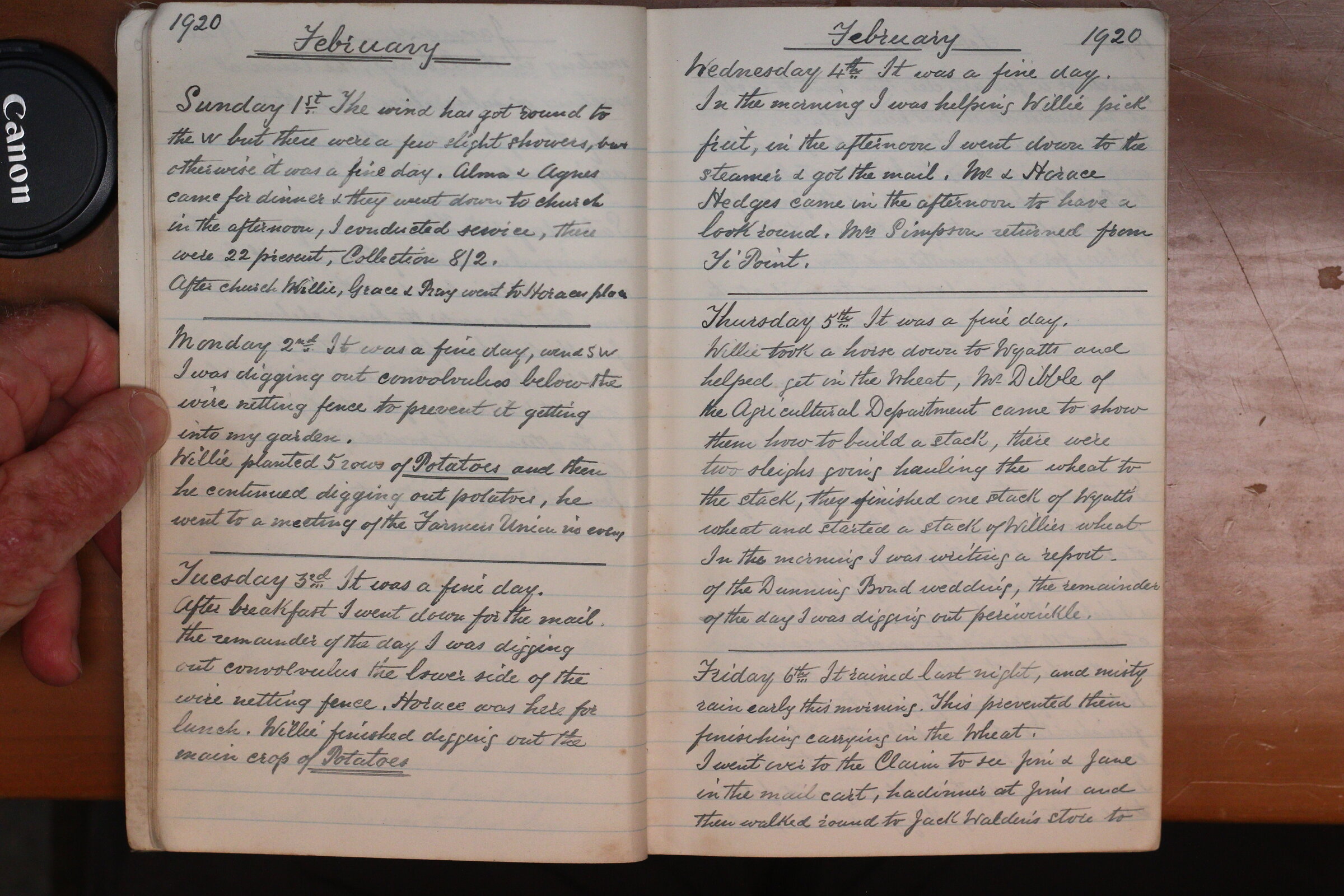 Original CS Clarke diary page
