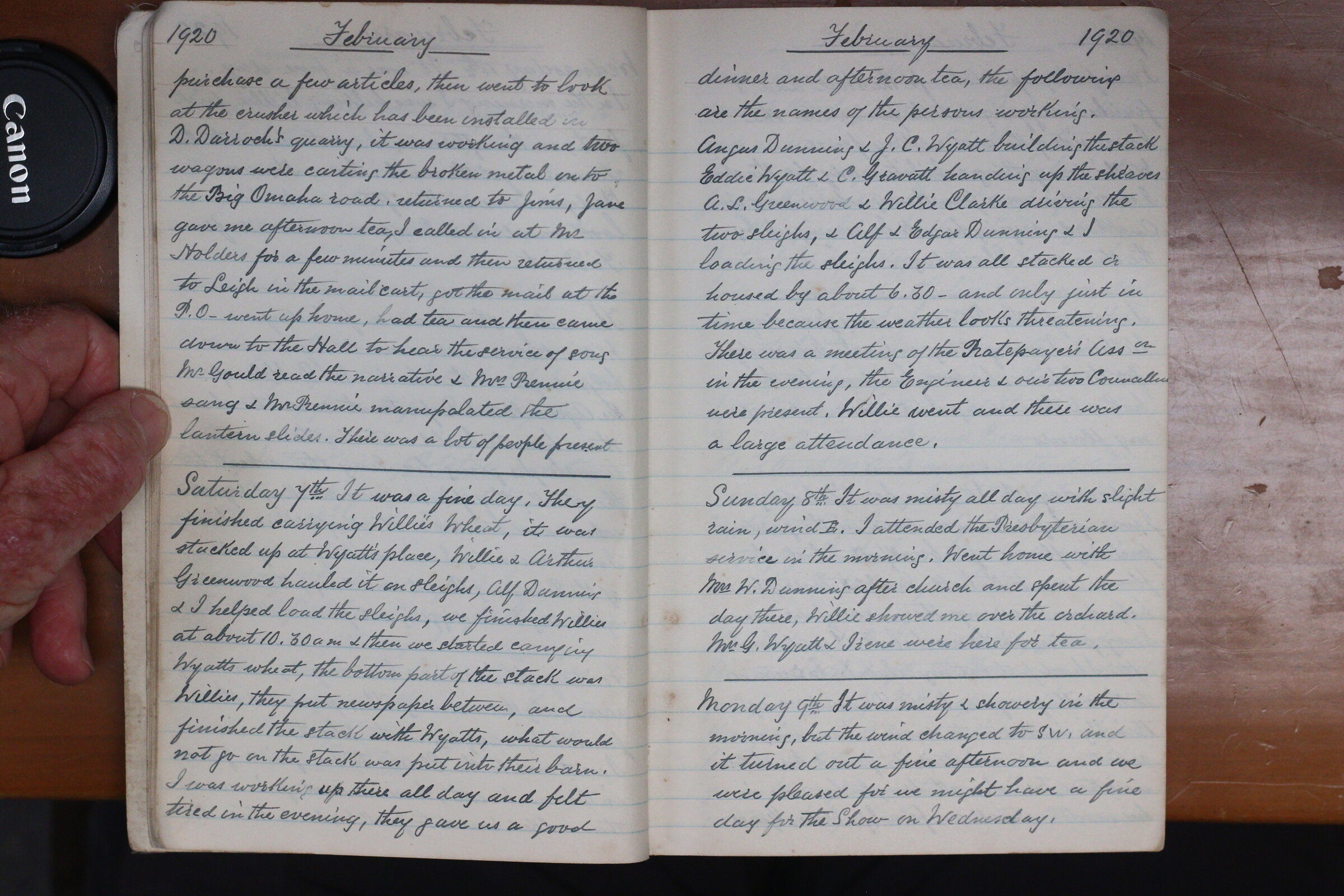 Original CS Clarke diary page