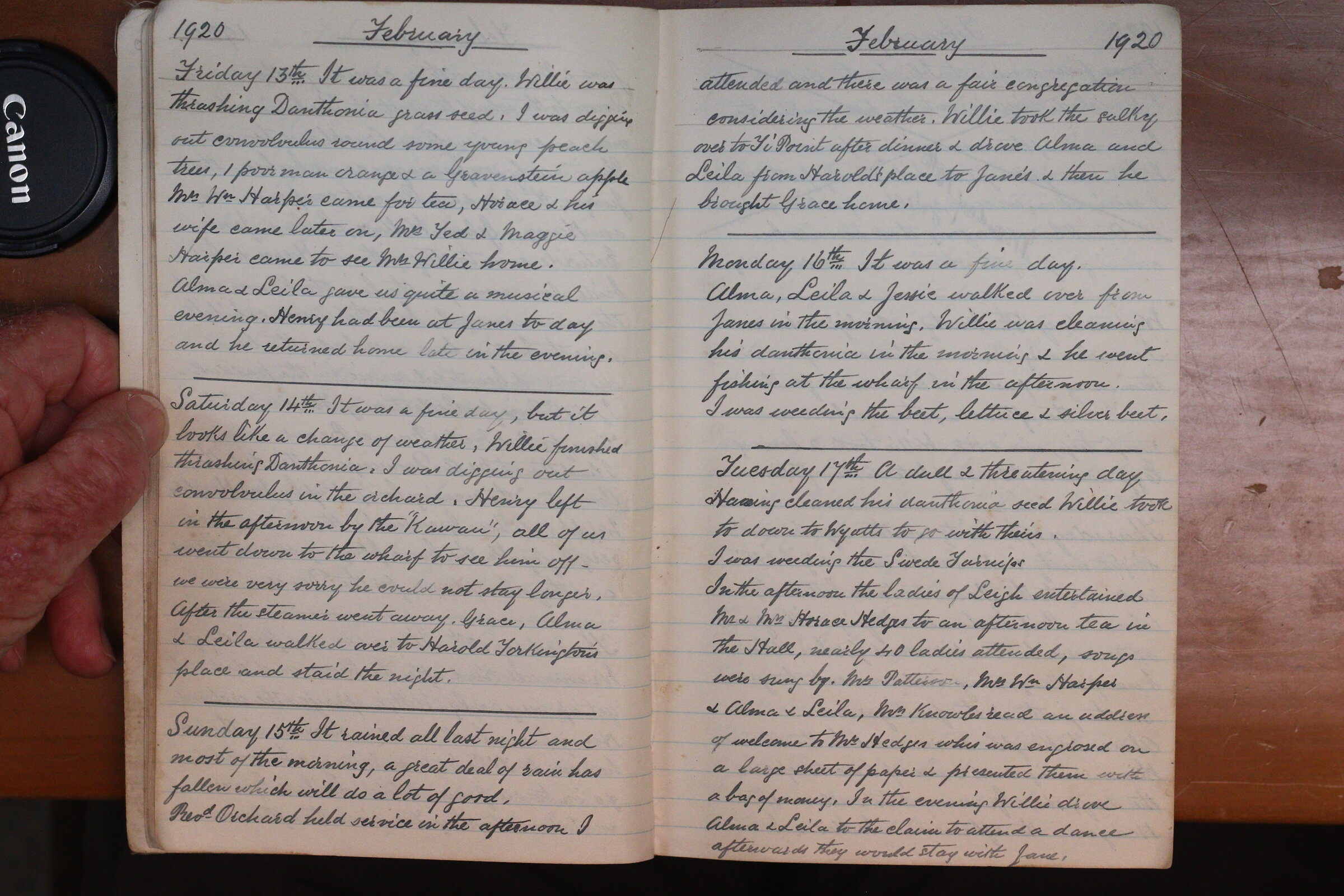 Original CS Clarke diary page