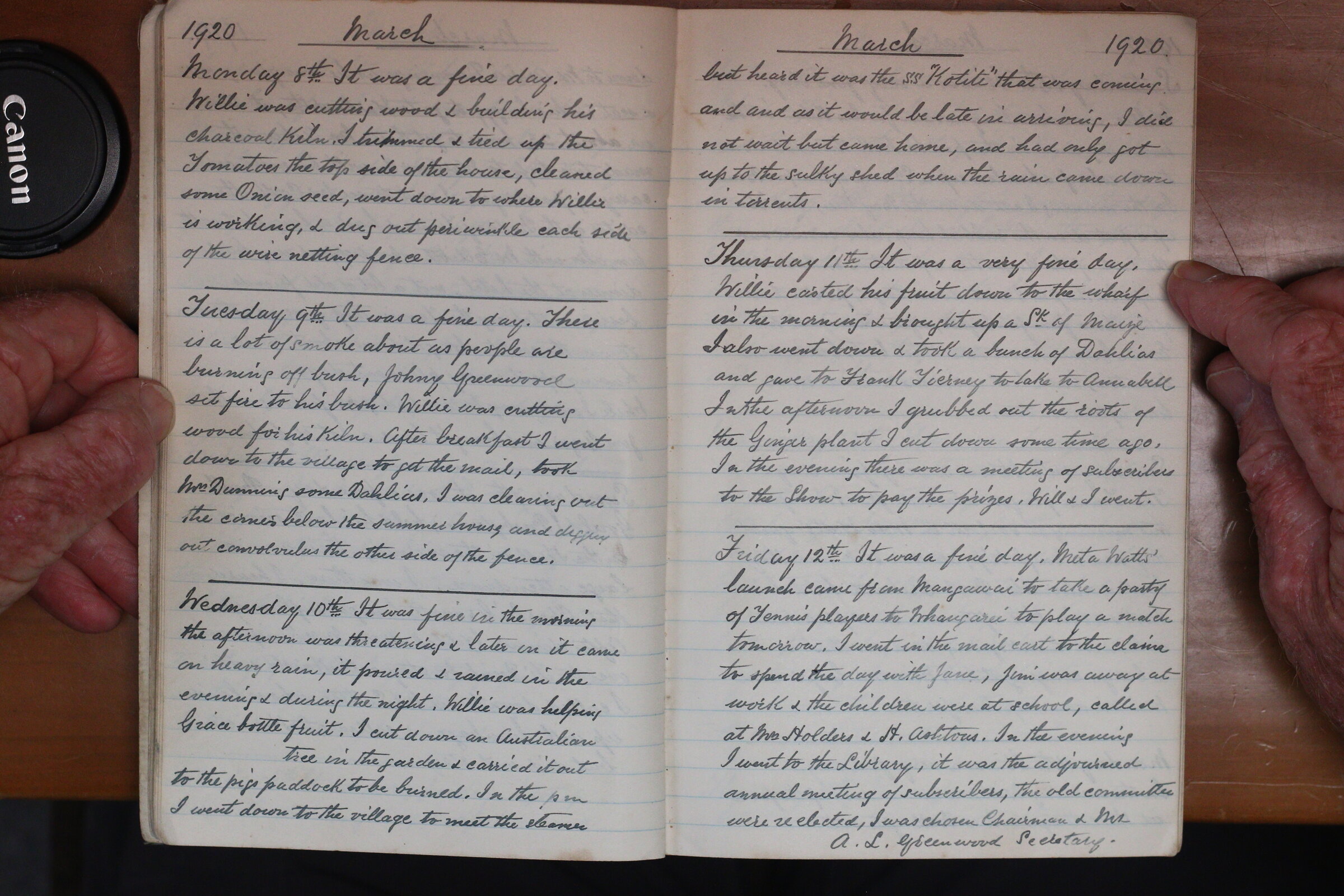 Original CS Clarke diary page