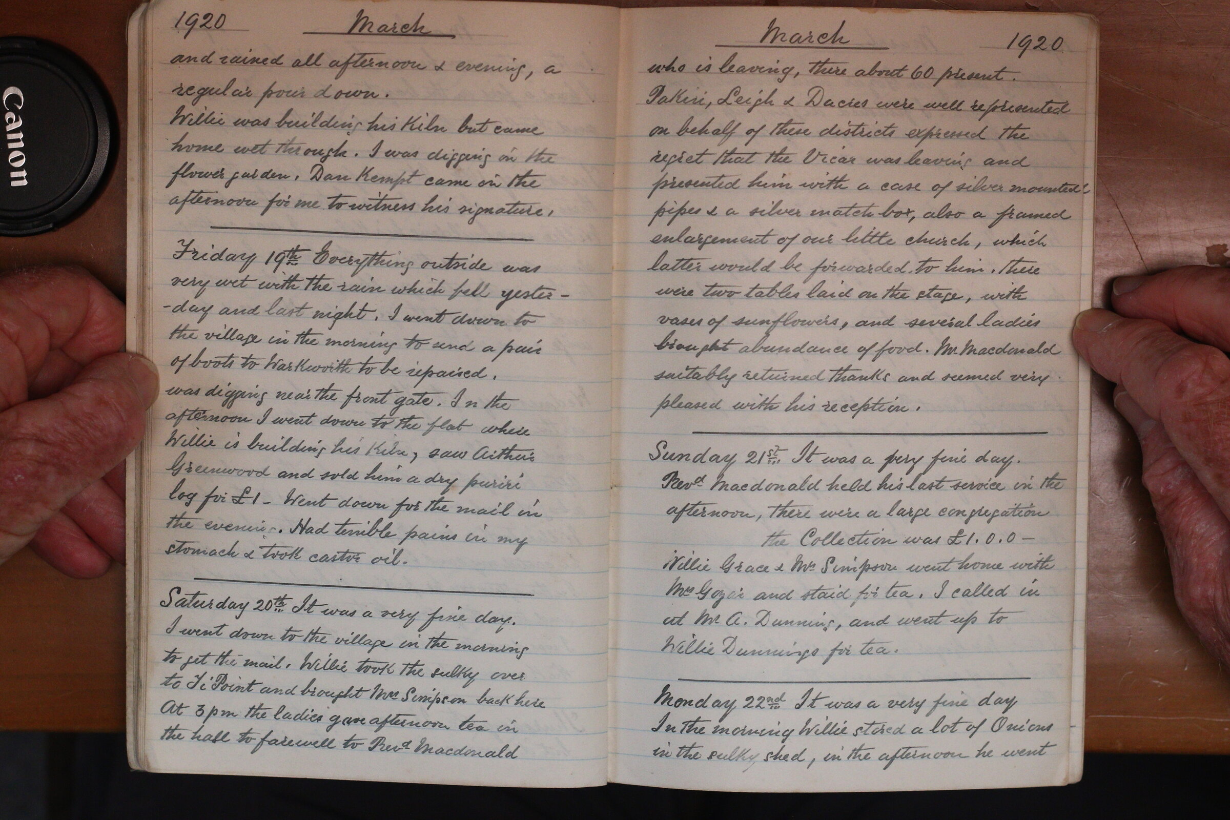 Original CS Clarke diary page