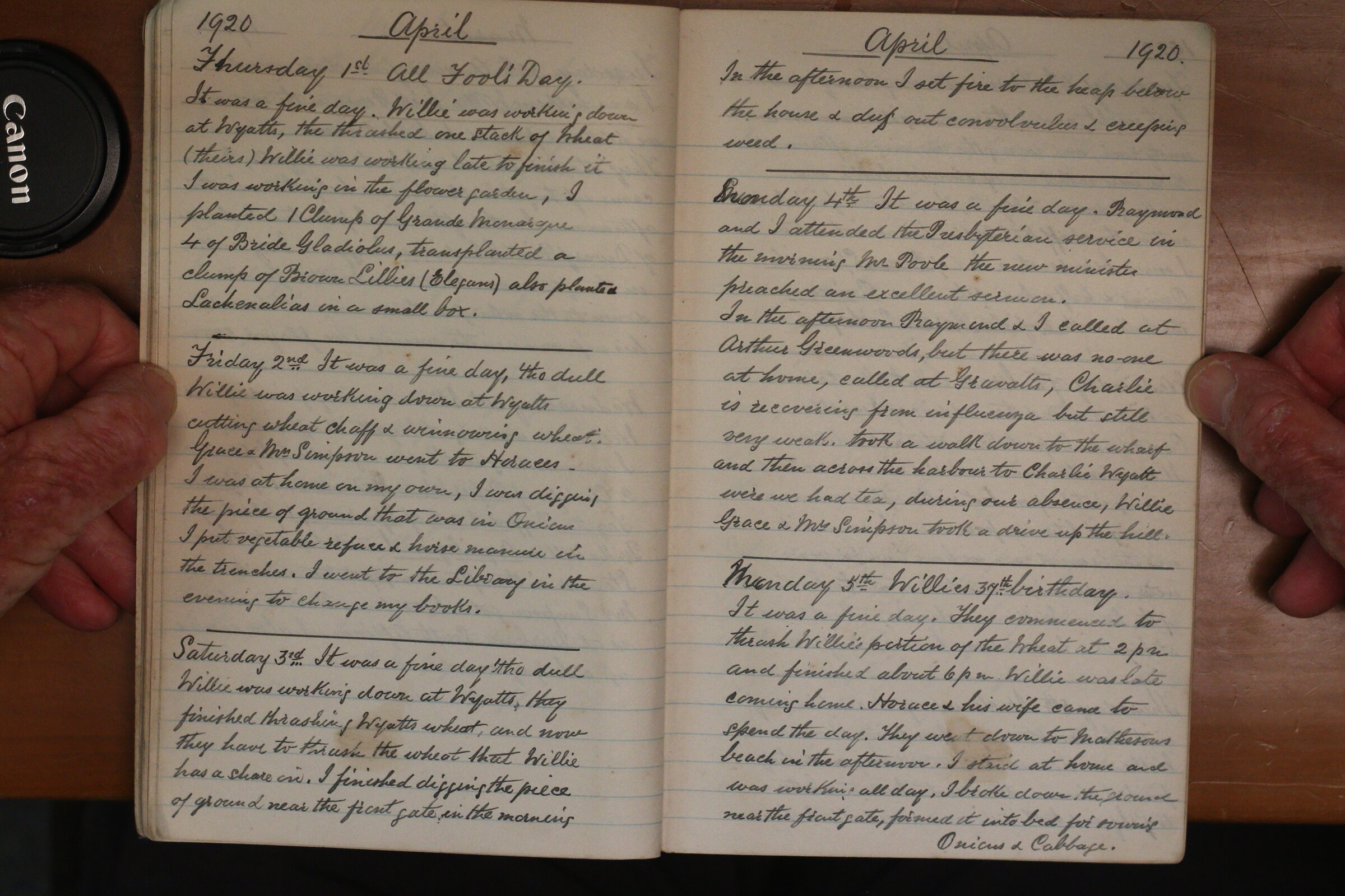 Original CS Clarke diary page