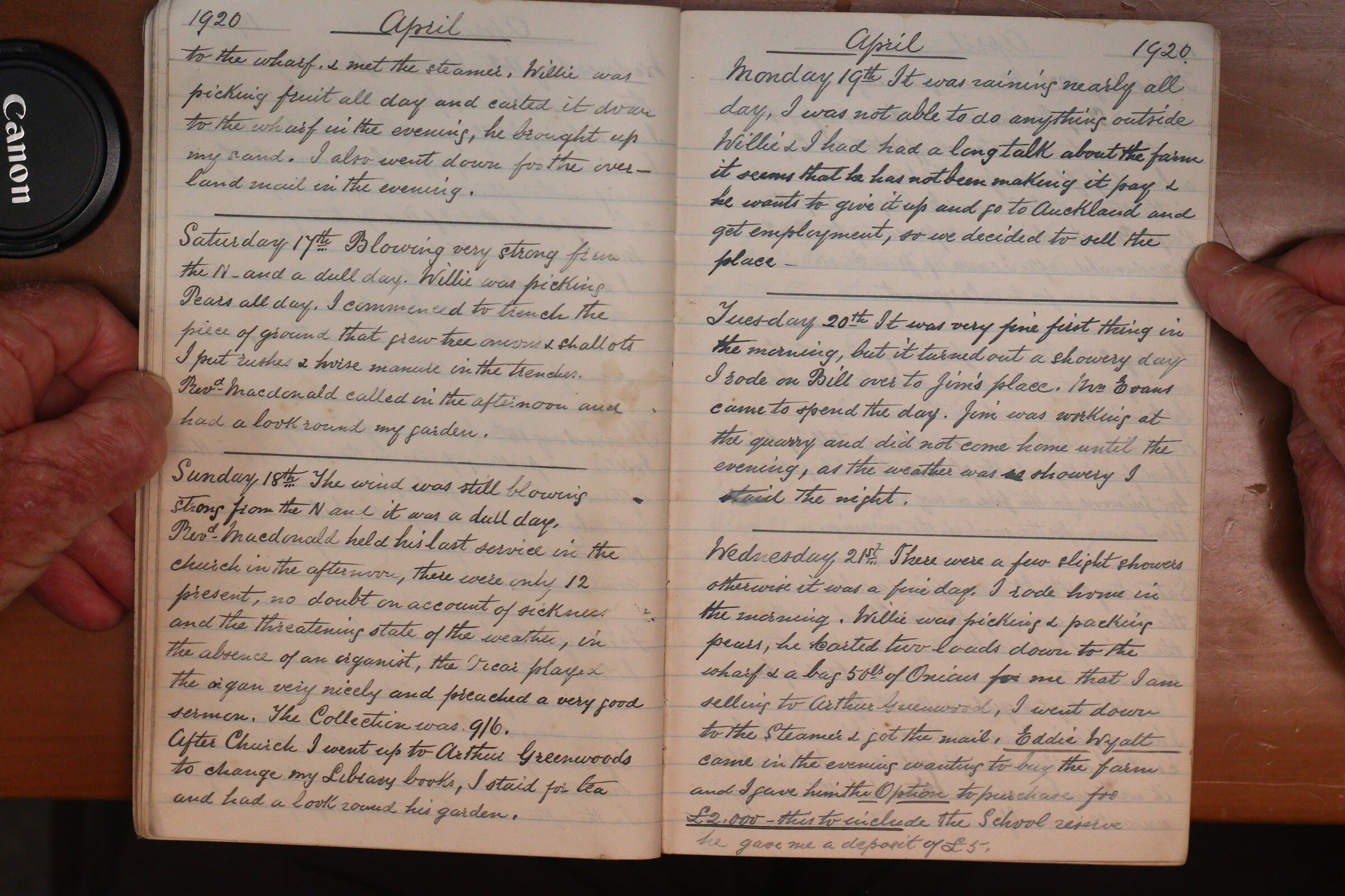 Original CS Clarke diary page