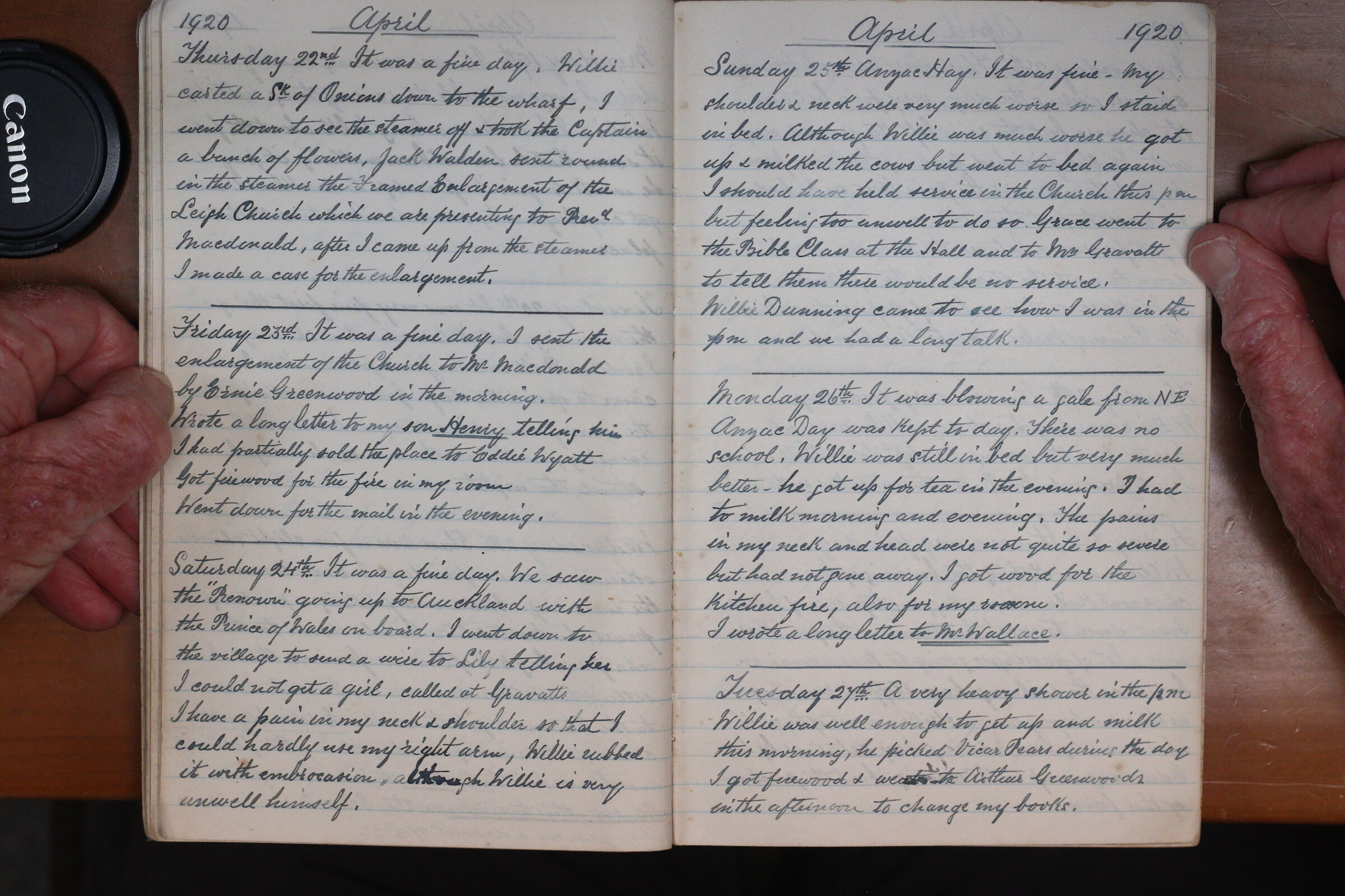 Original CS Clarke diary page