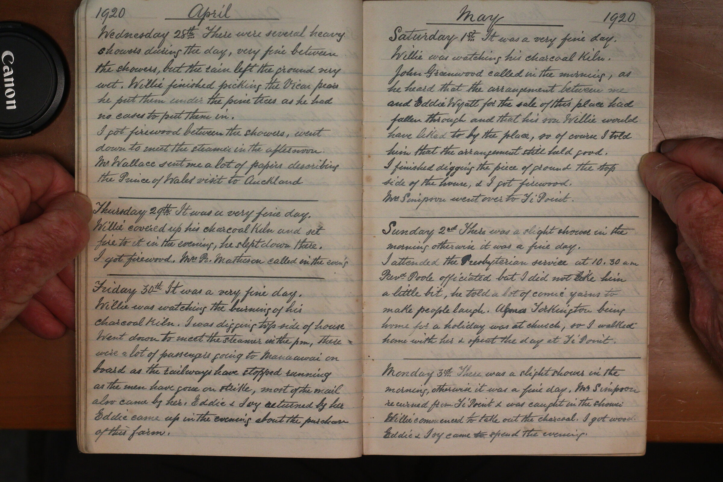 Original CS Clarke diary page