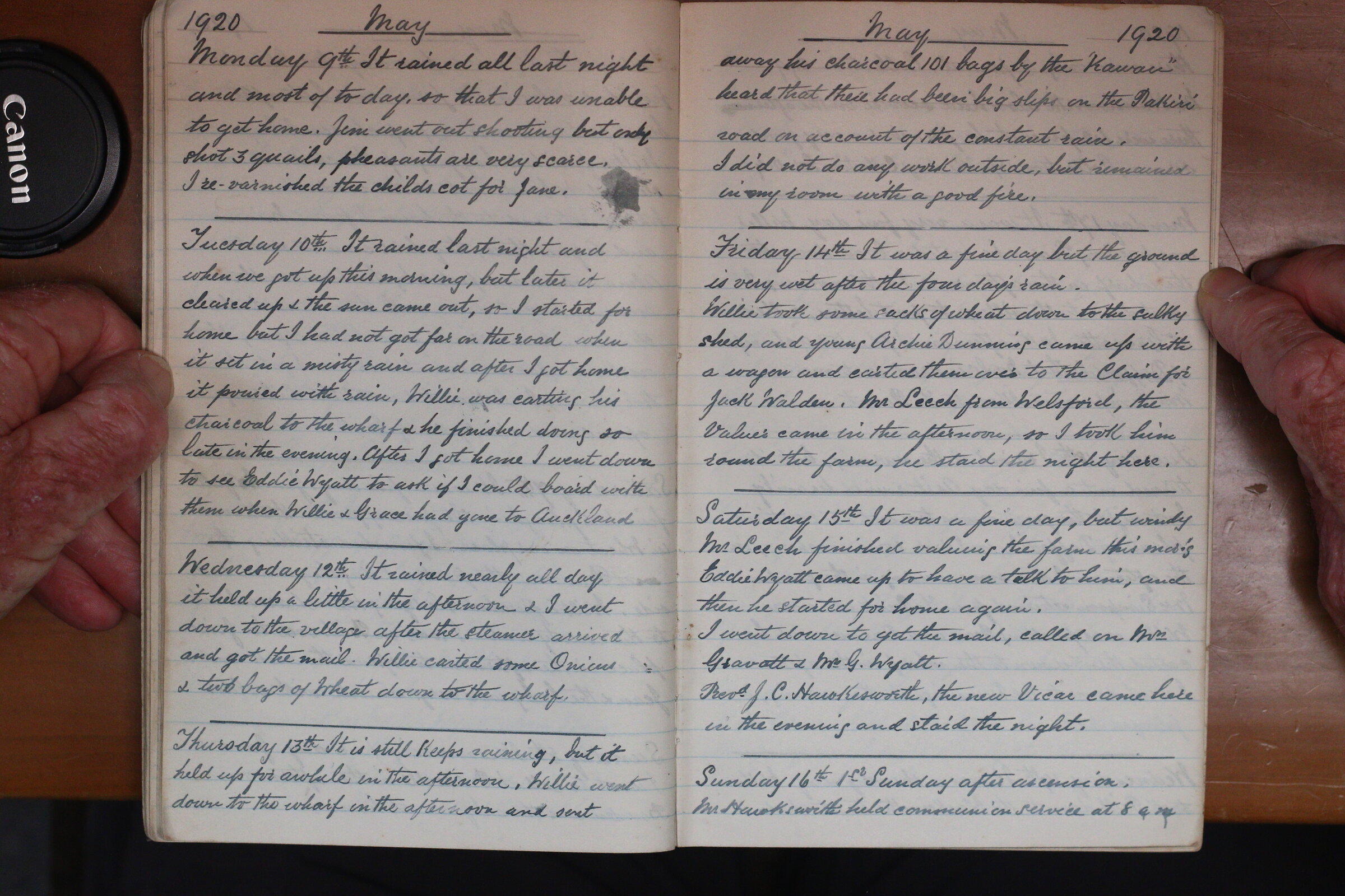 Original CS Clarke diary page