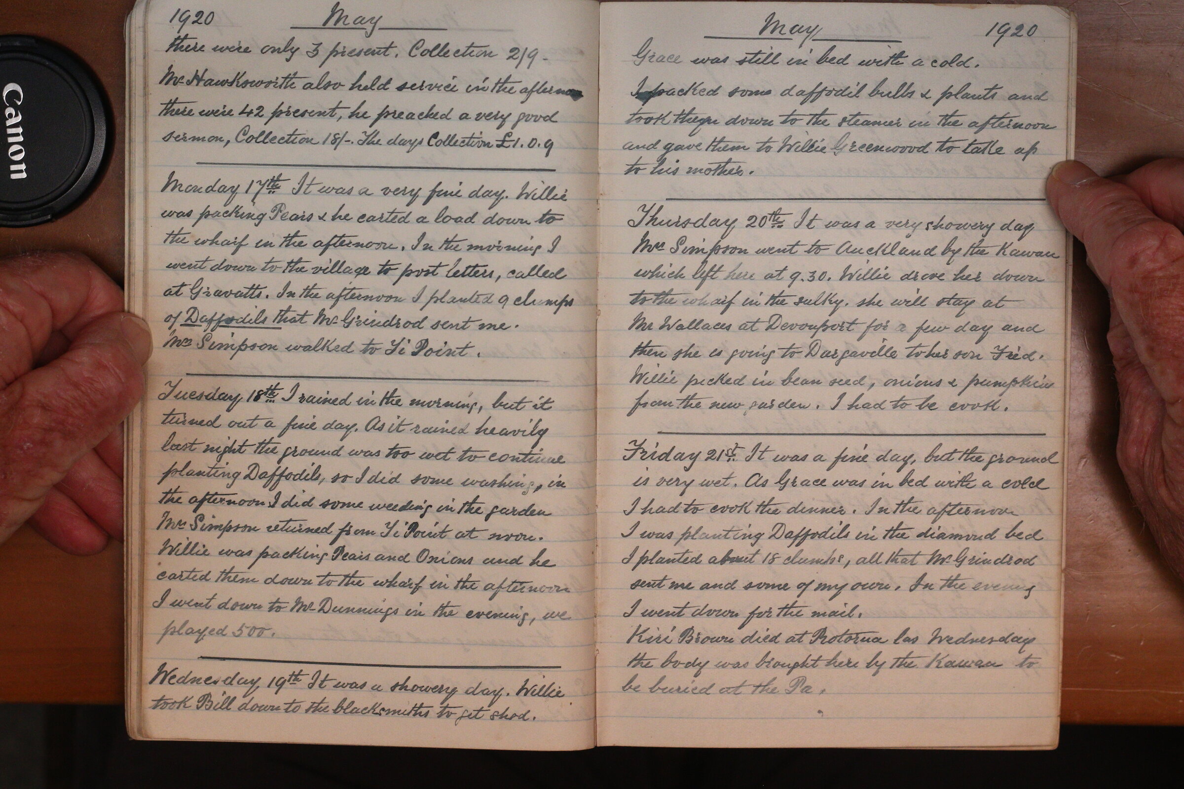 Original CS Clarke diary page