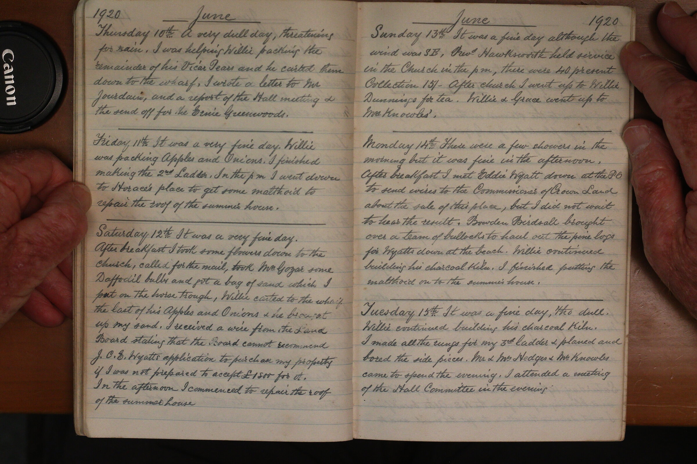 Original CS Clarke diary page