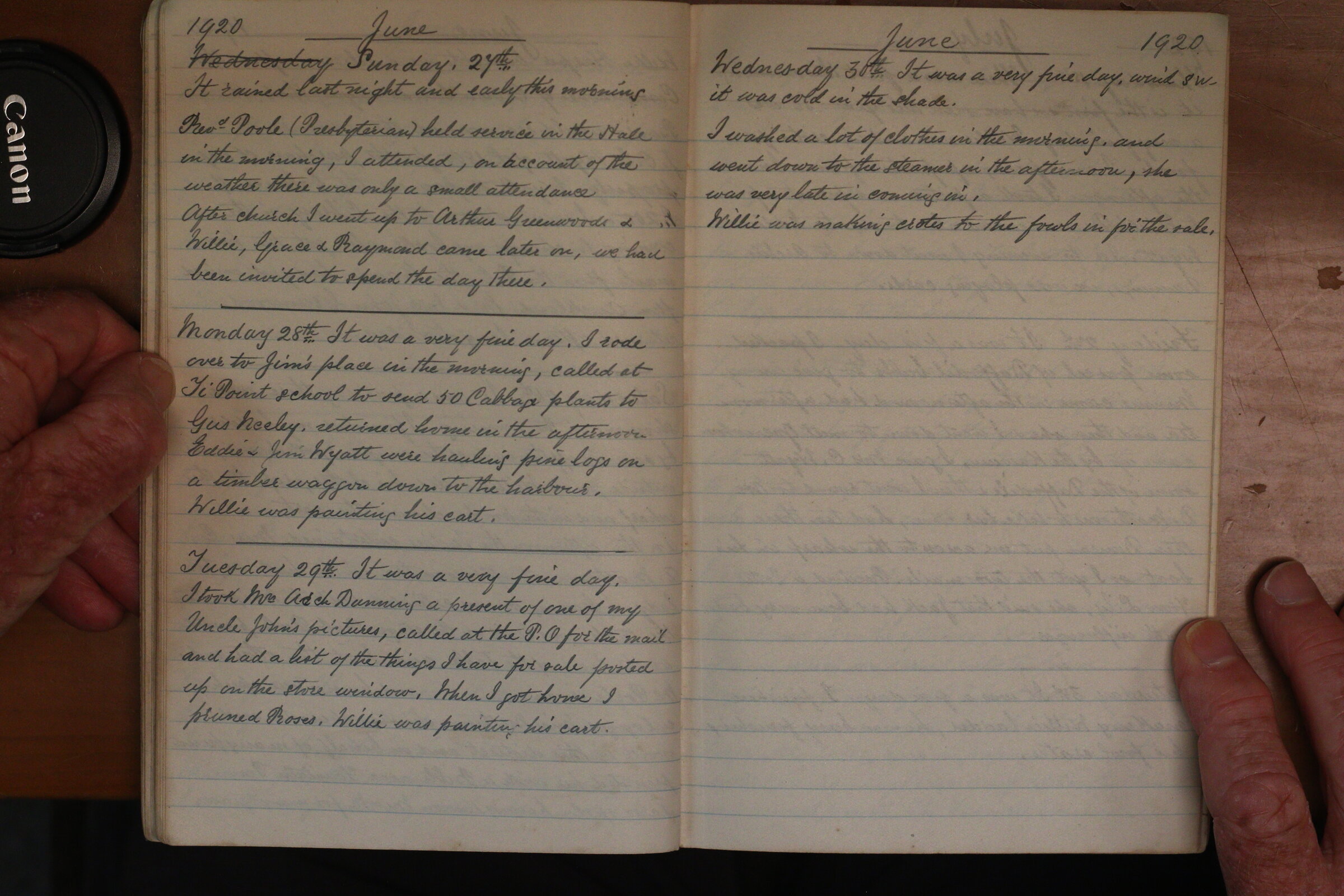 Original CS Clarke diary page