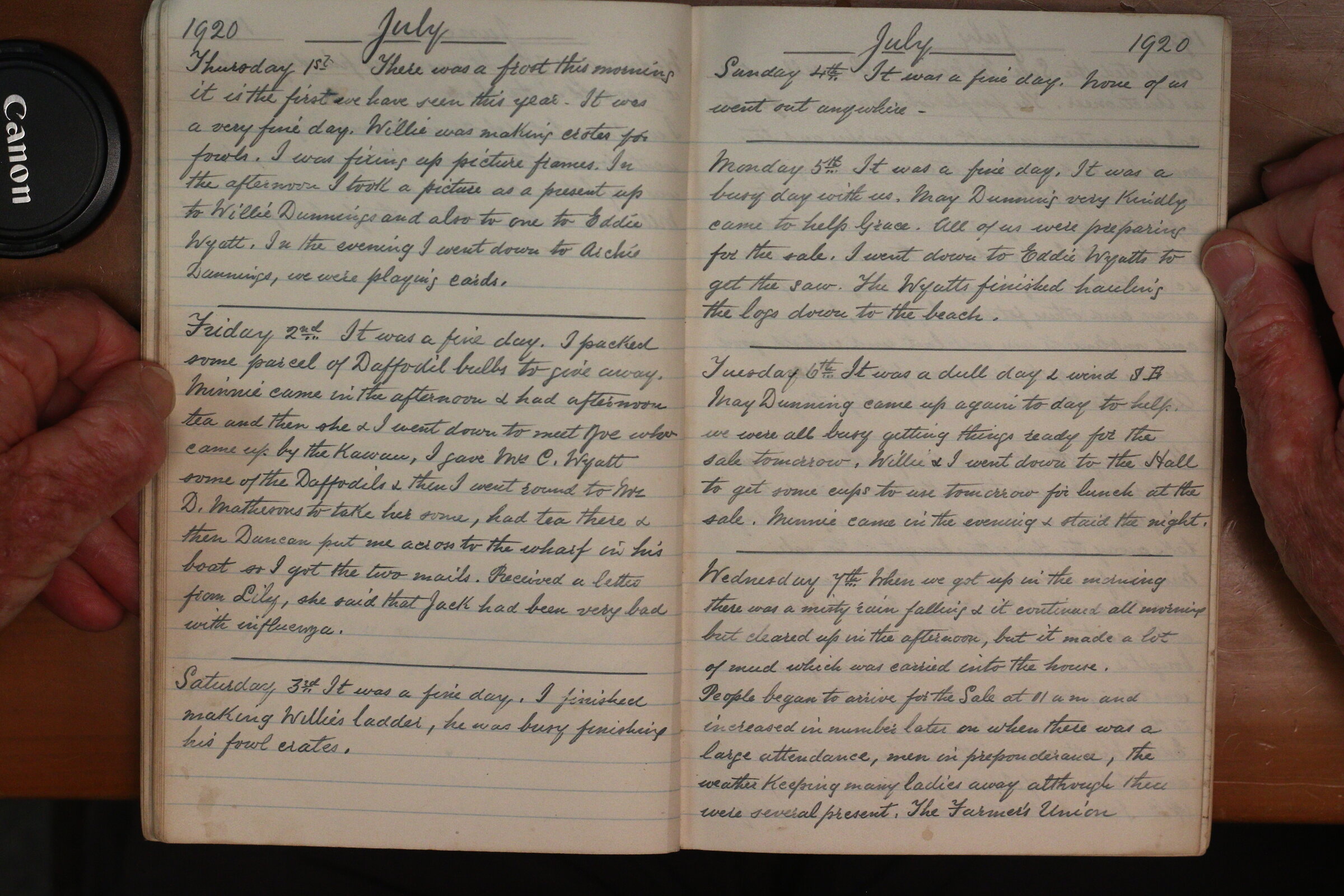 Original CS Clarke diary page