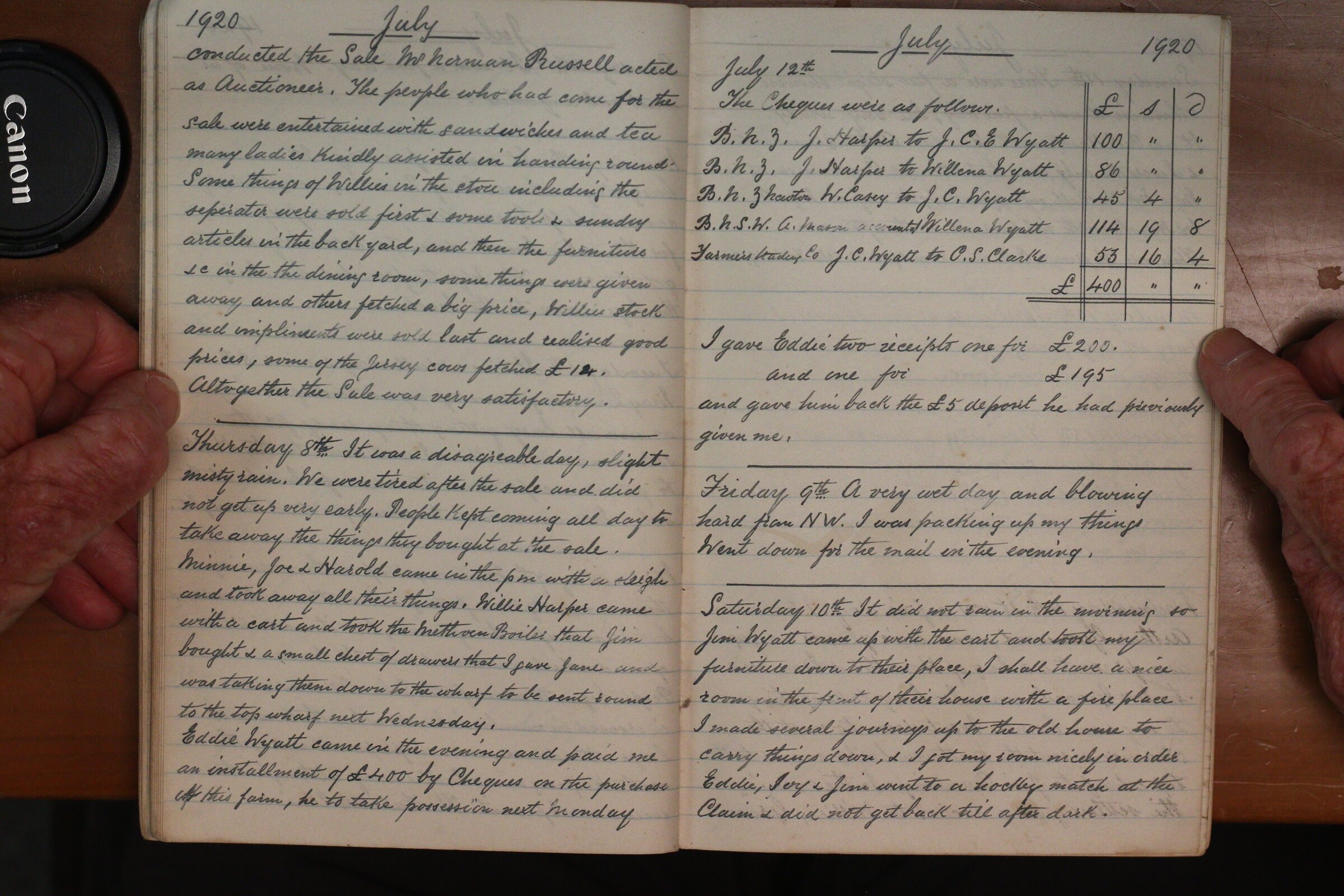Original CS Clarke diary page