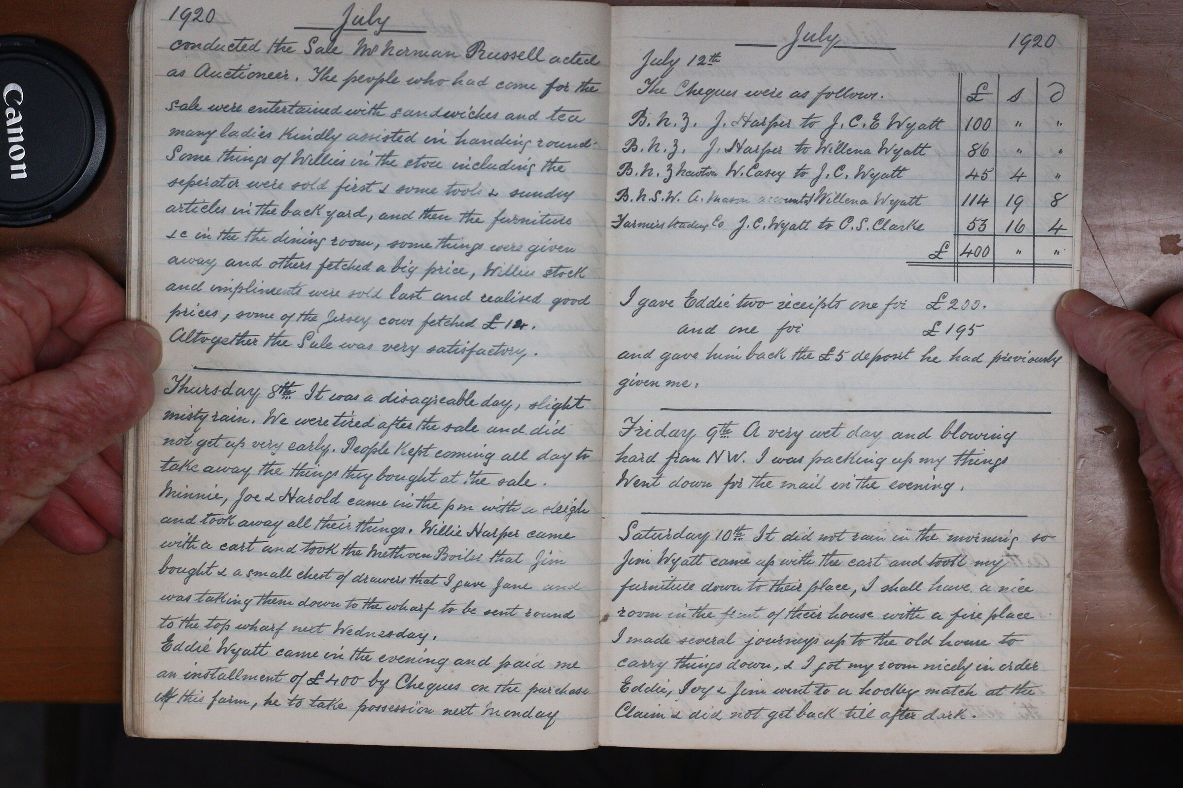 Original CS Clarke diary page