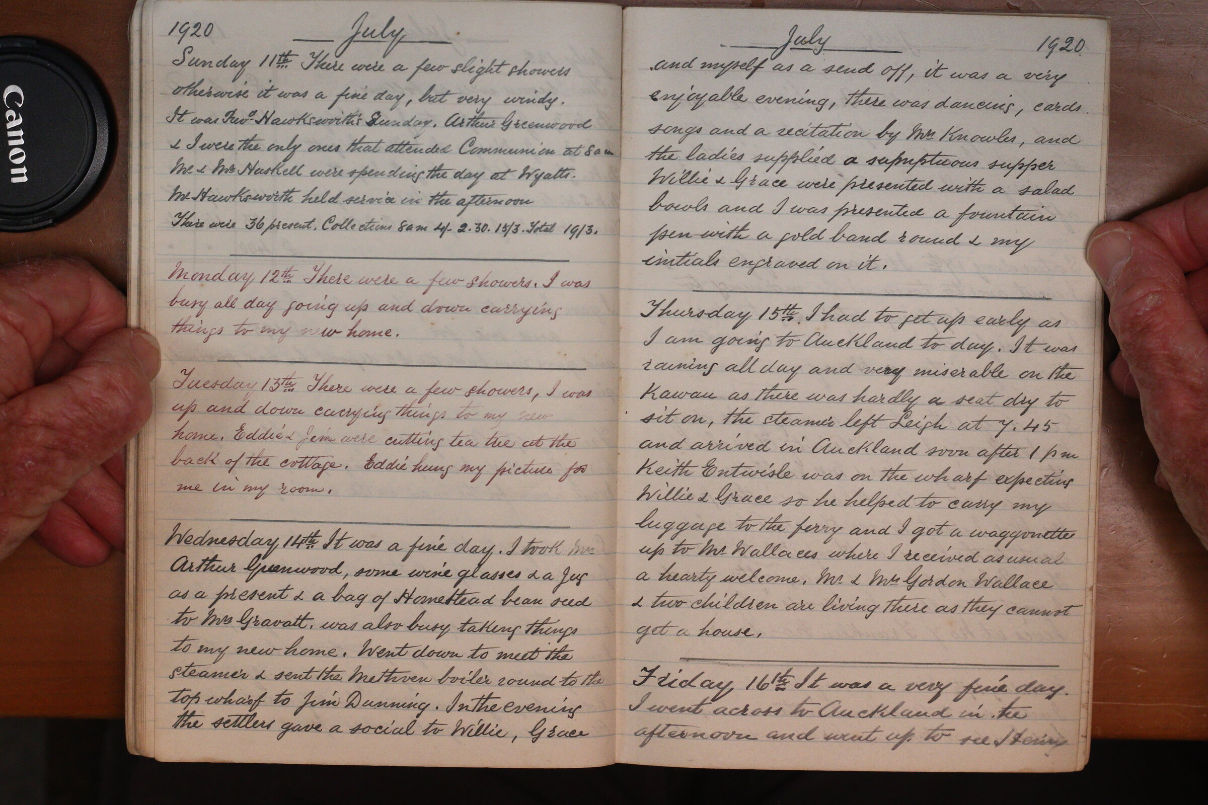 Original CS Clarke diary page