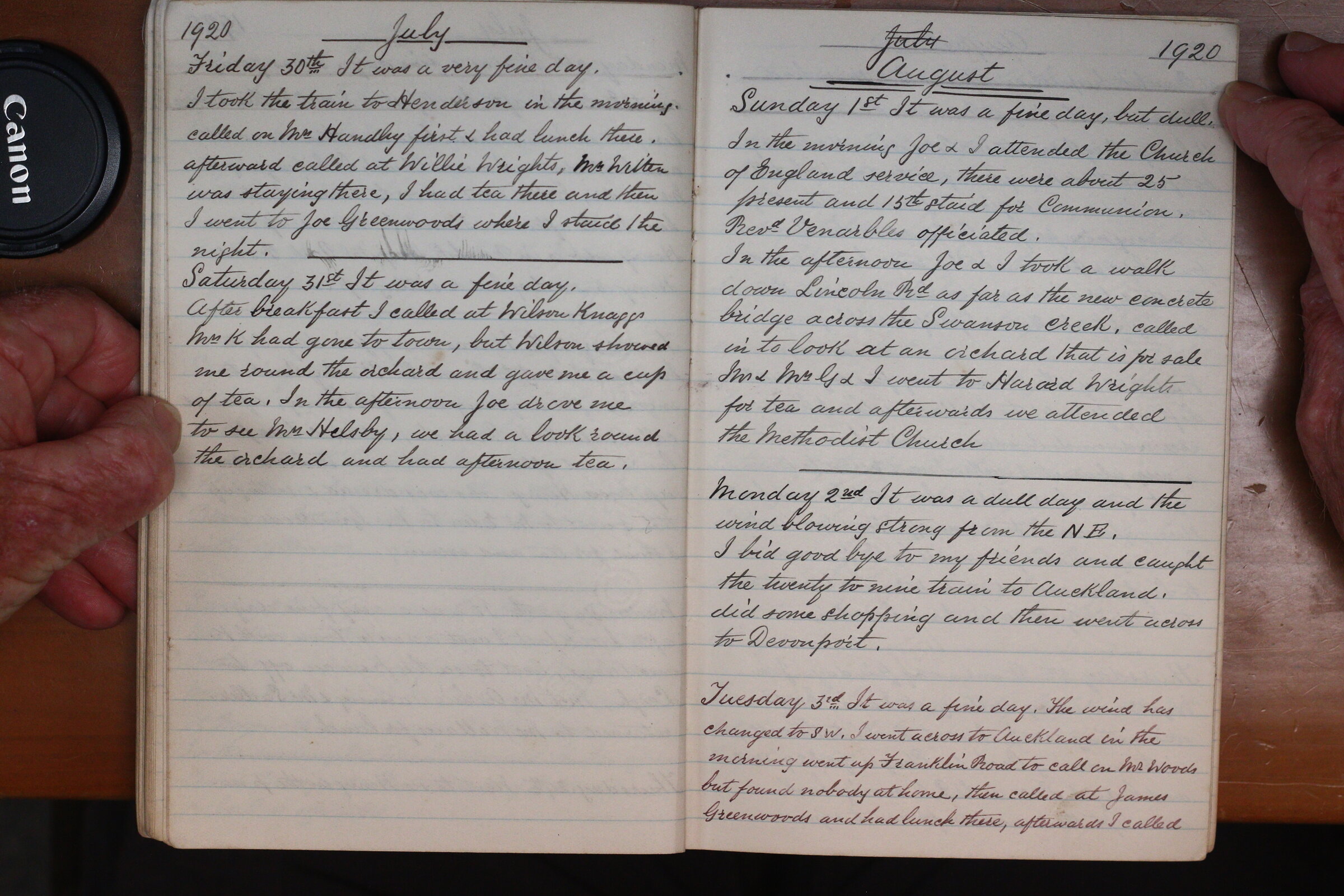 Original CS Clarke diary page
