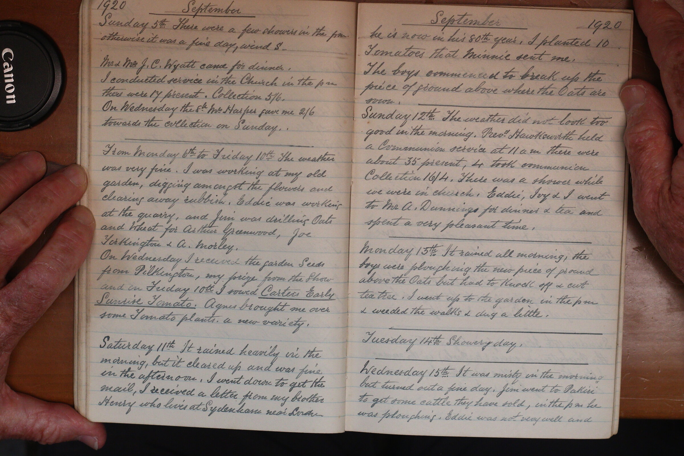 Original CS Clarke diary page