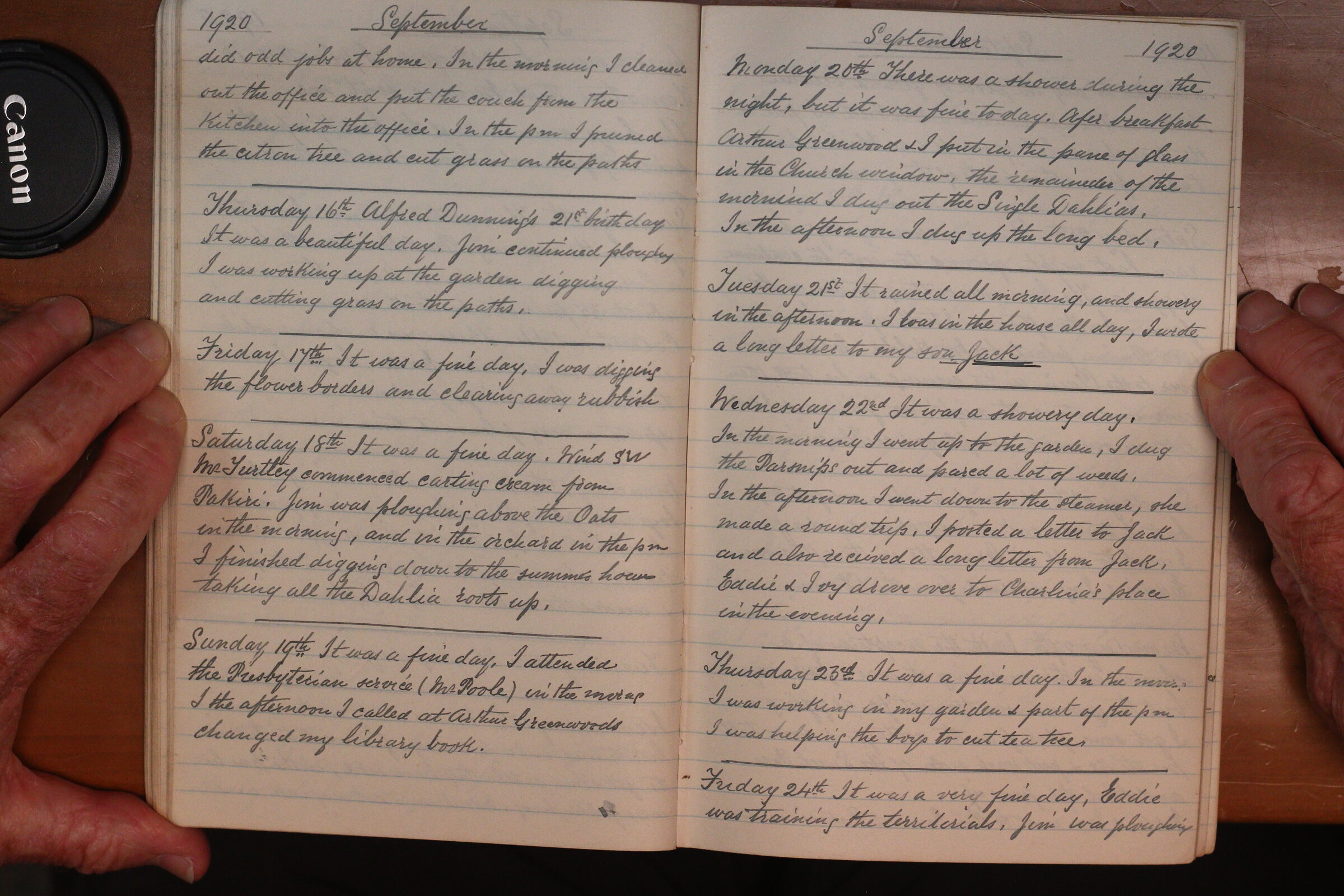Original CS Clarke diary page