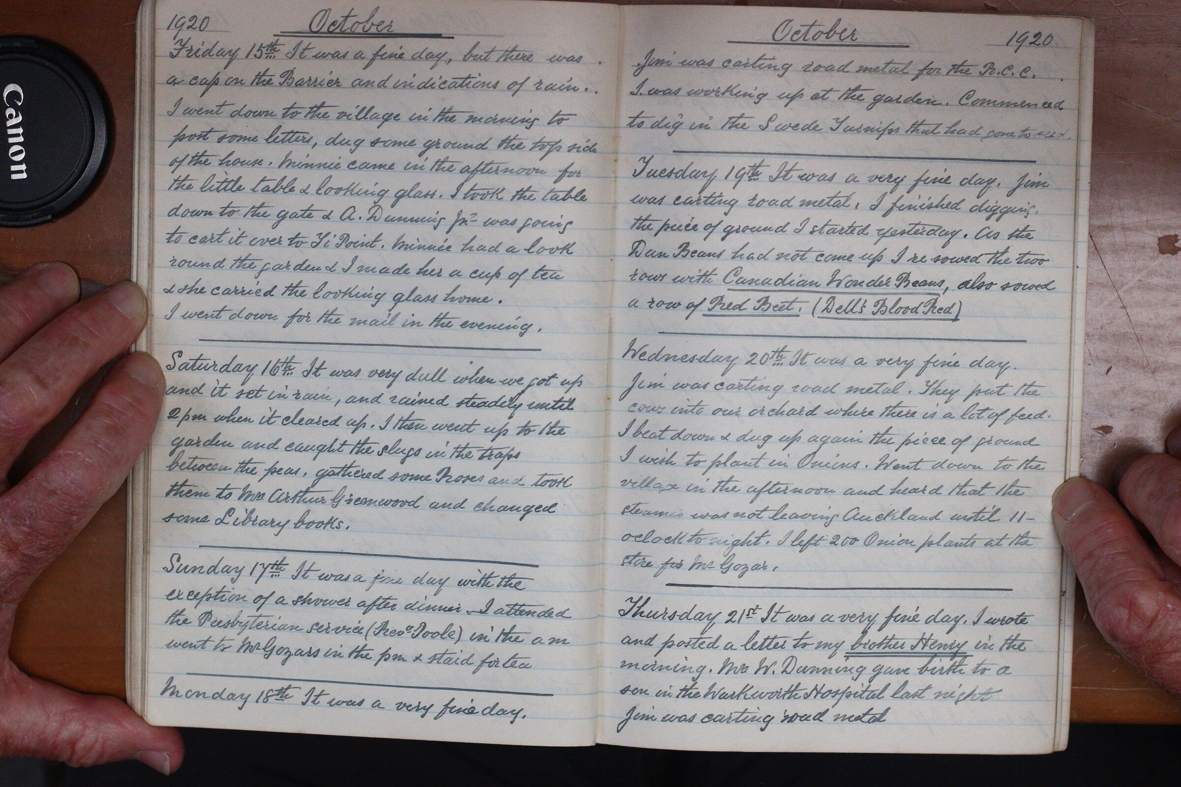Original CS Clarke diary page