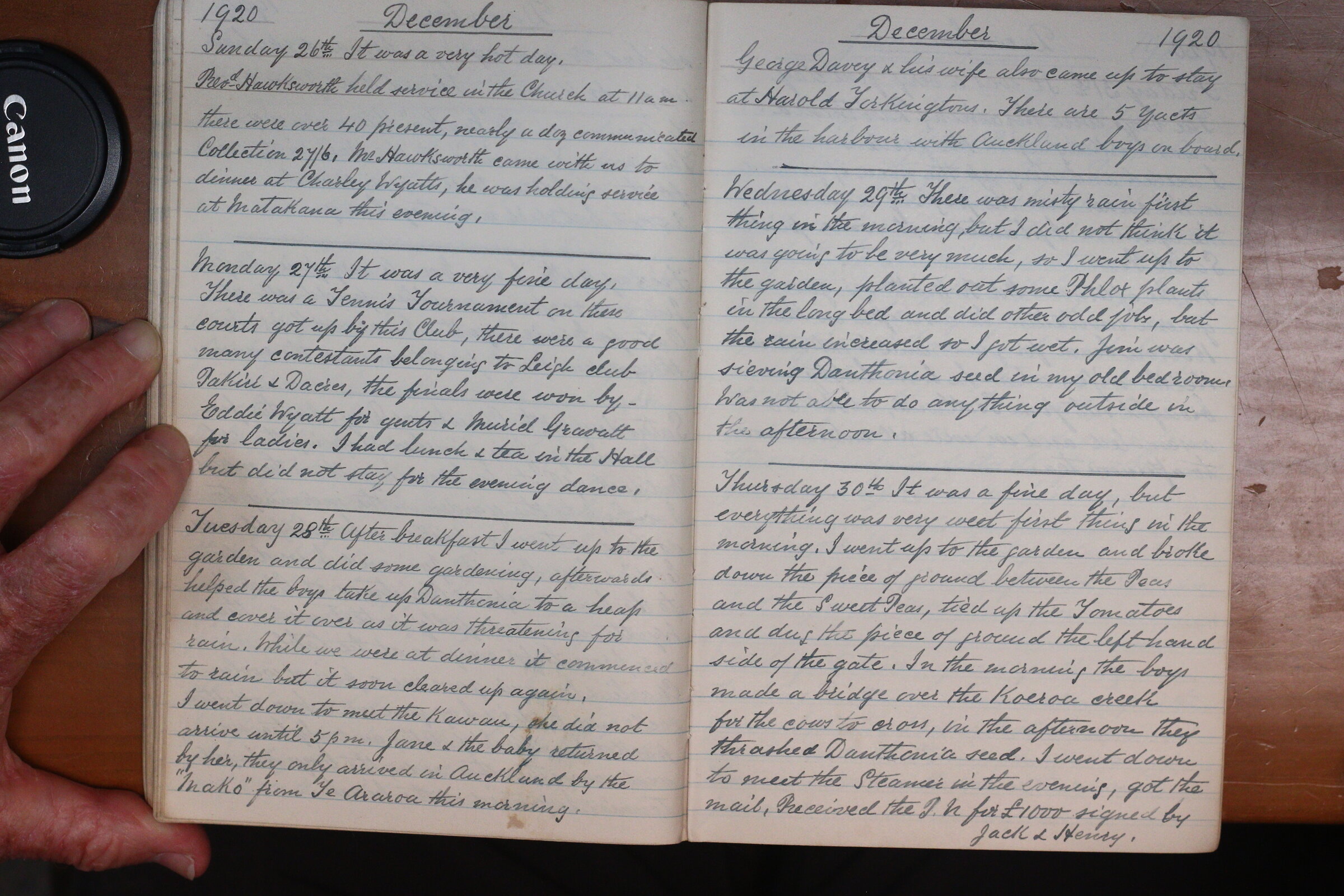 Original CS Clarke diary page