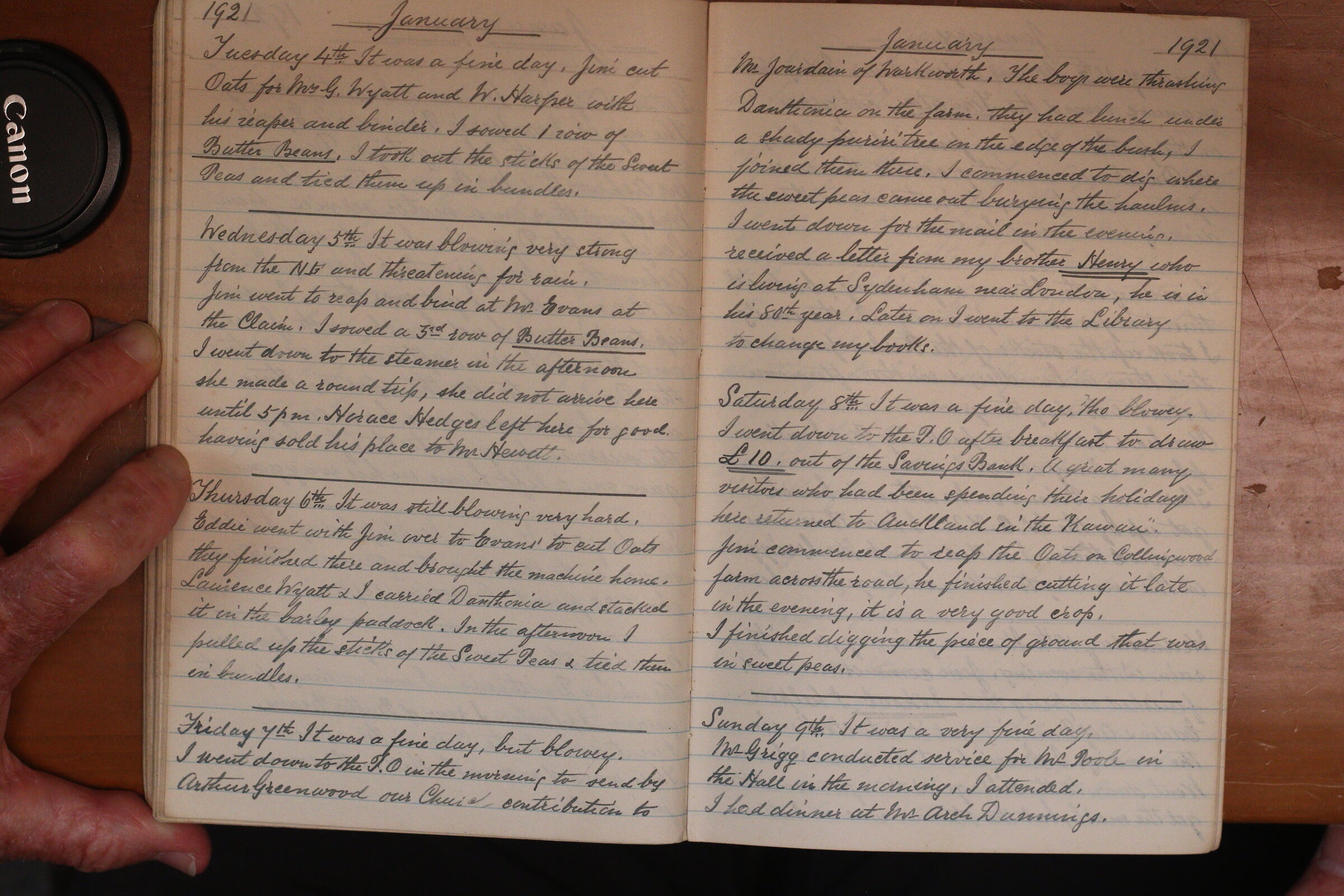 Original CS Clarke diary page