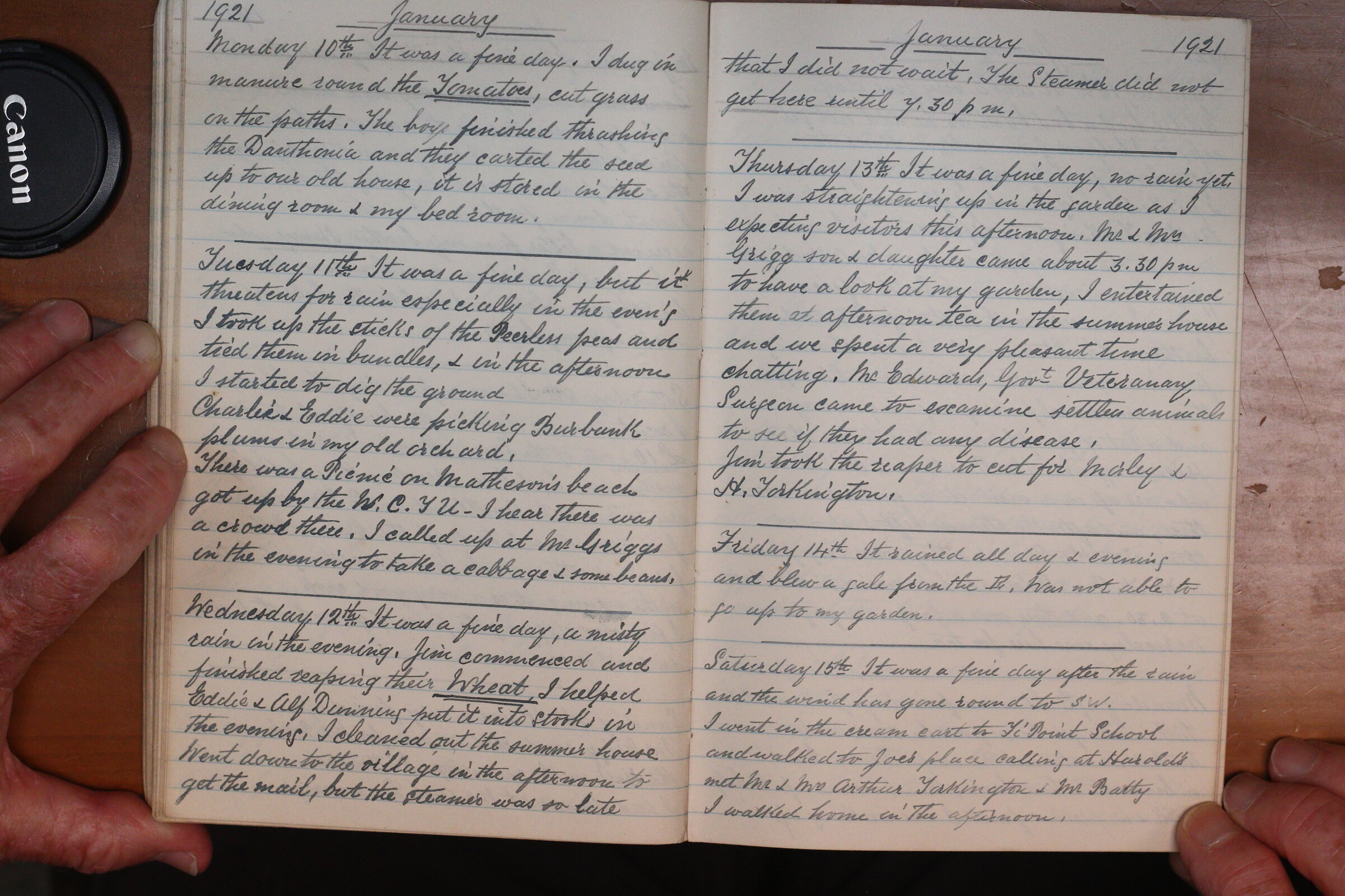 Original CS Clarke diary page