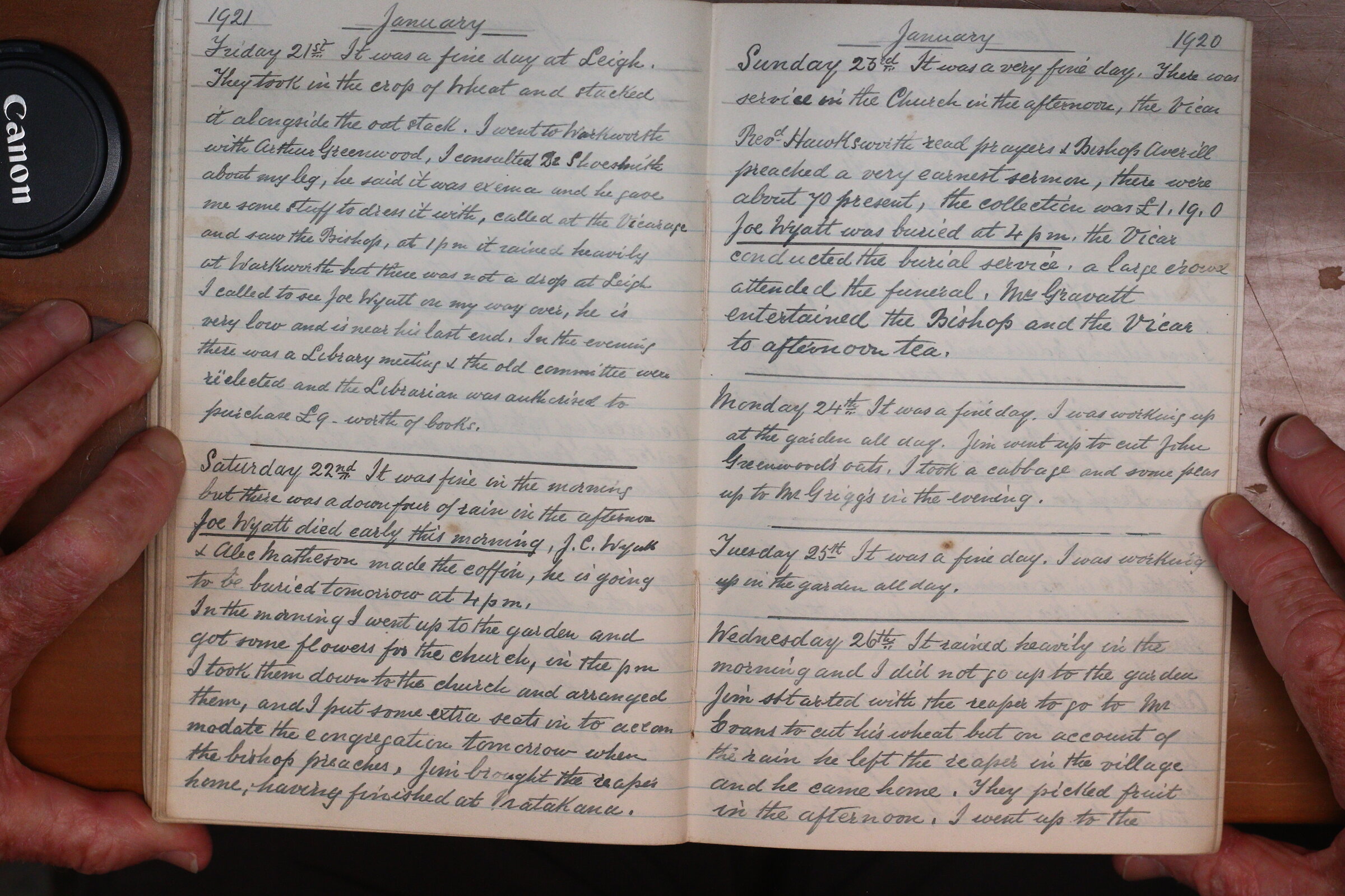 Original CS Clarke diary page