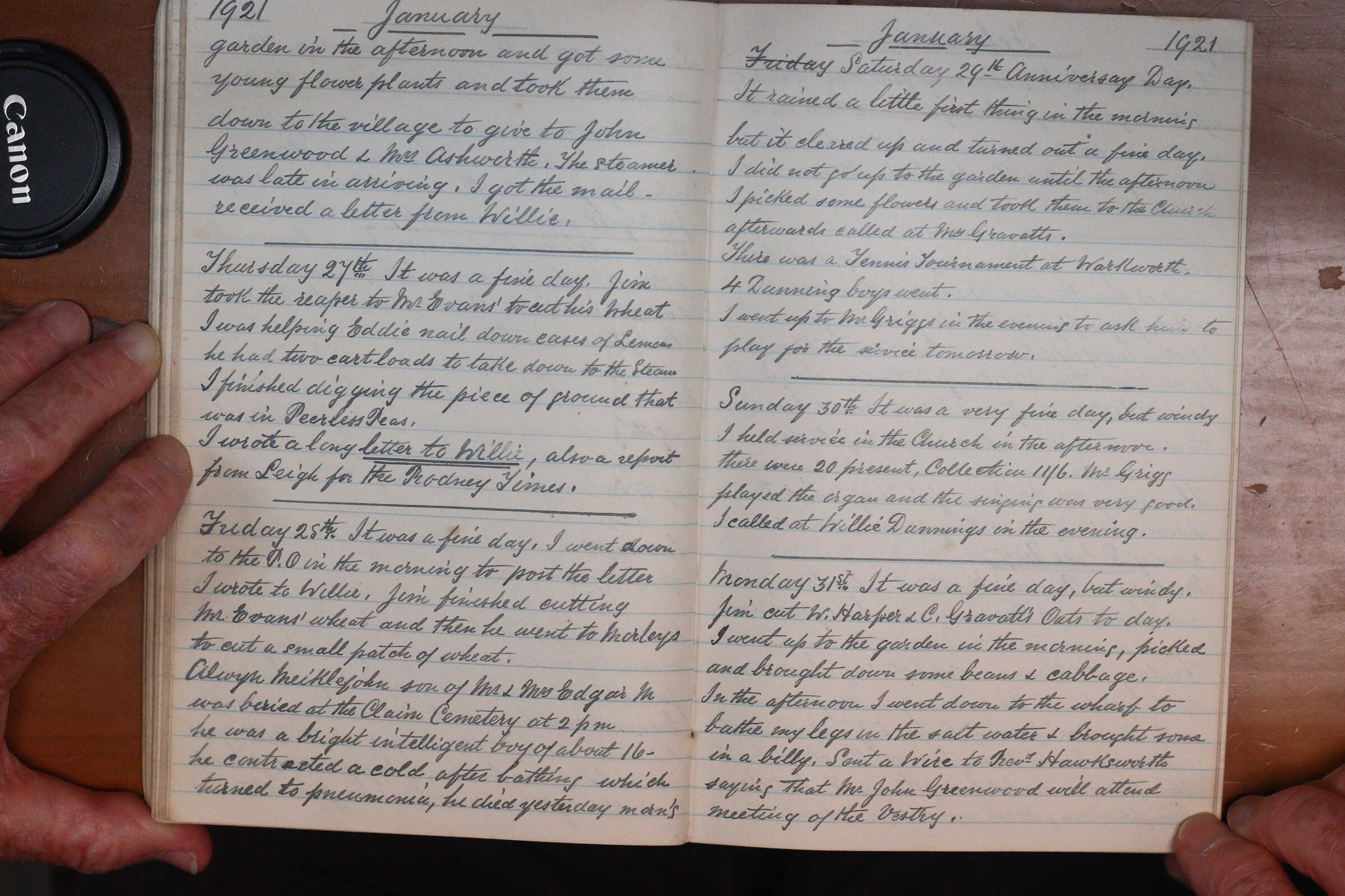 Original CS Clarke diary page