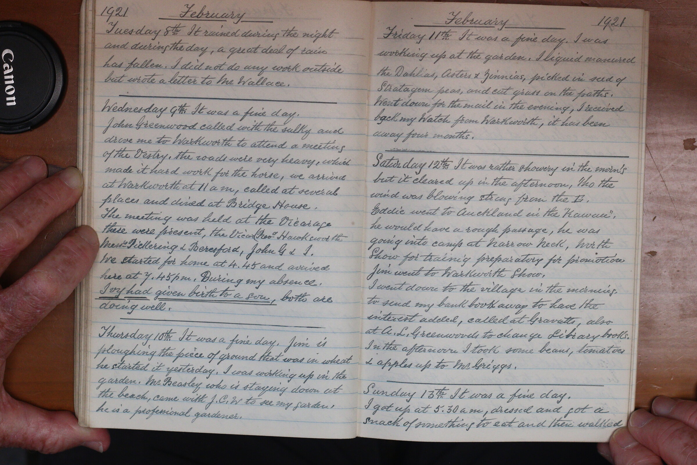 Original CS Clarke diary page