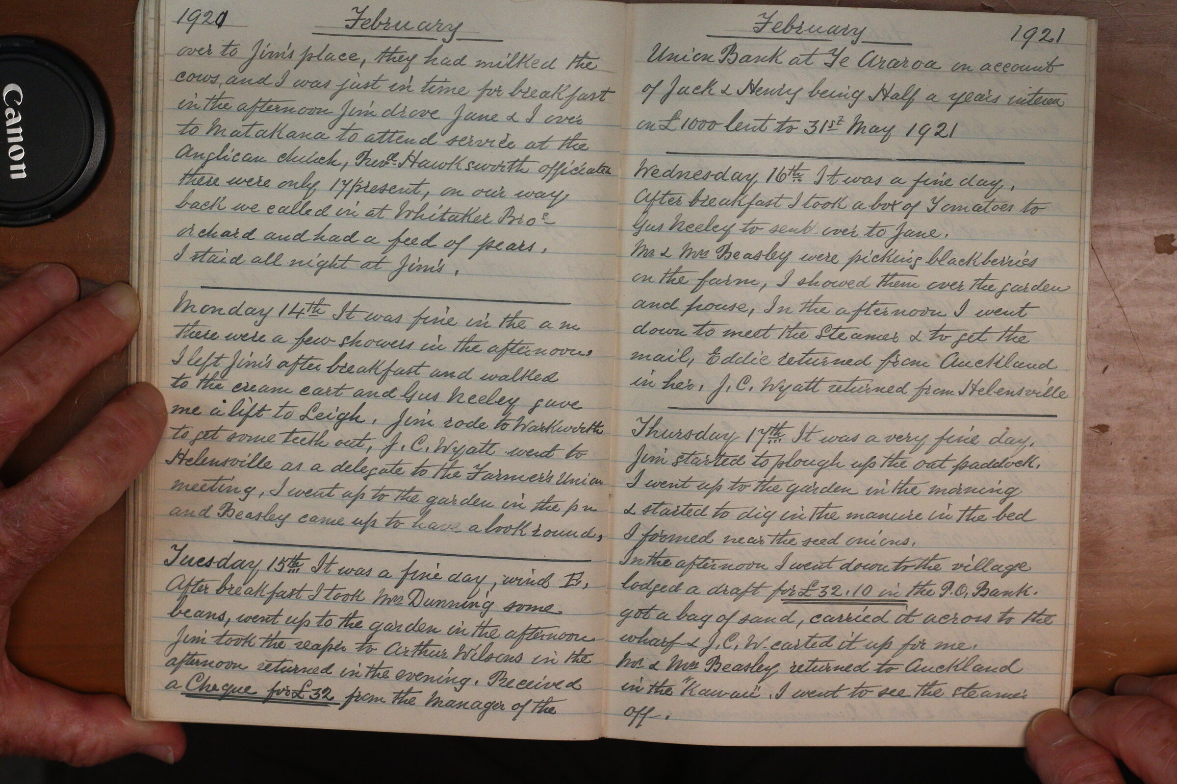 Original CS Clarke diary page