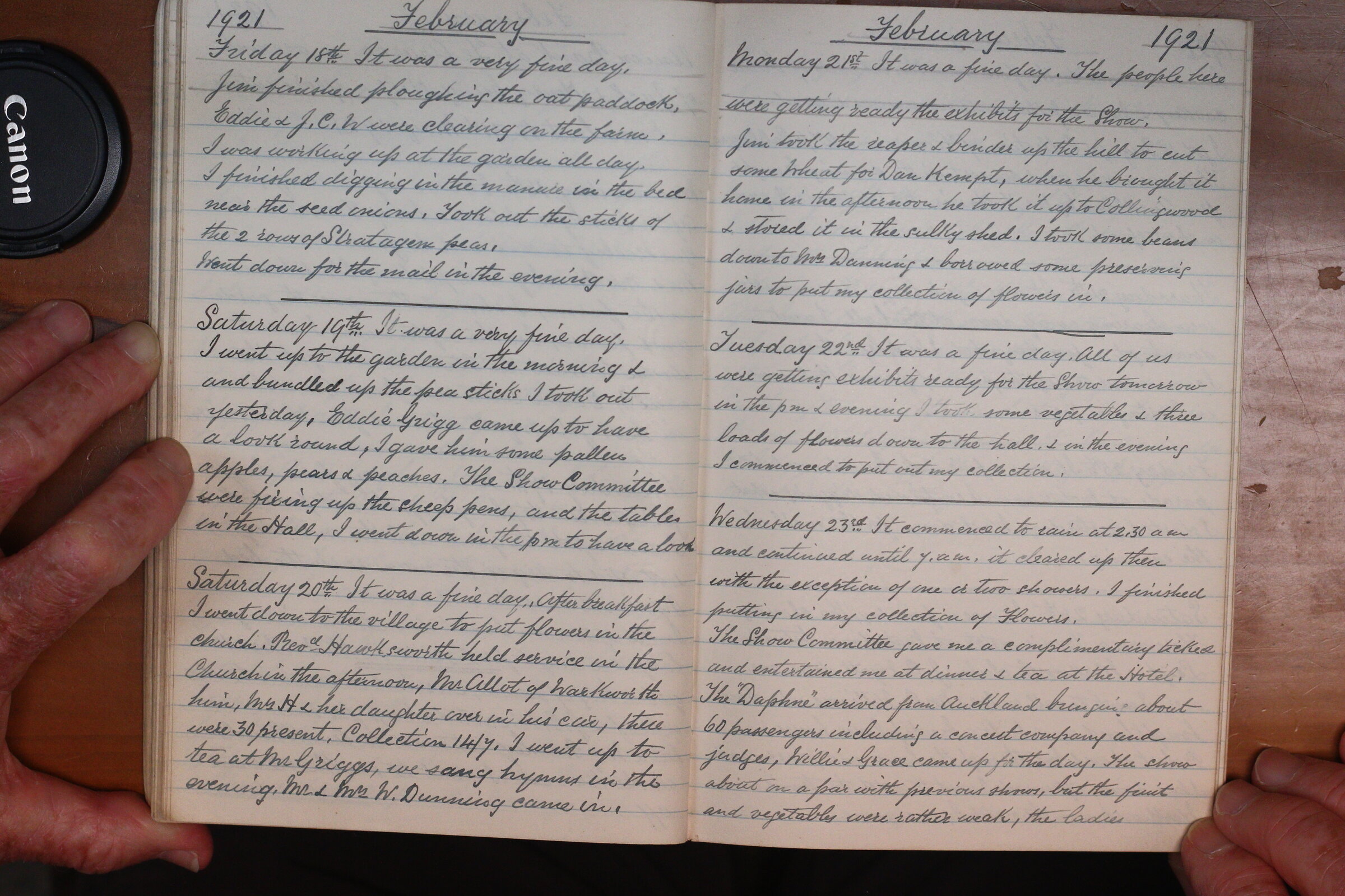 Original CS Clarke diary page