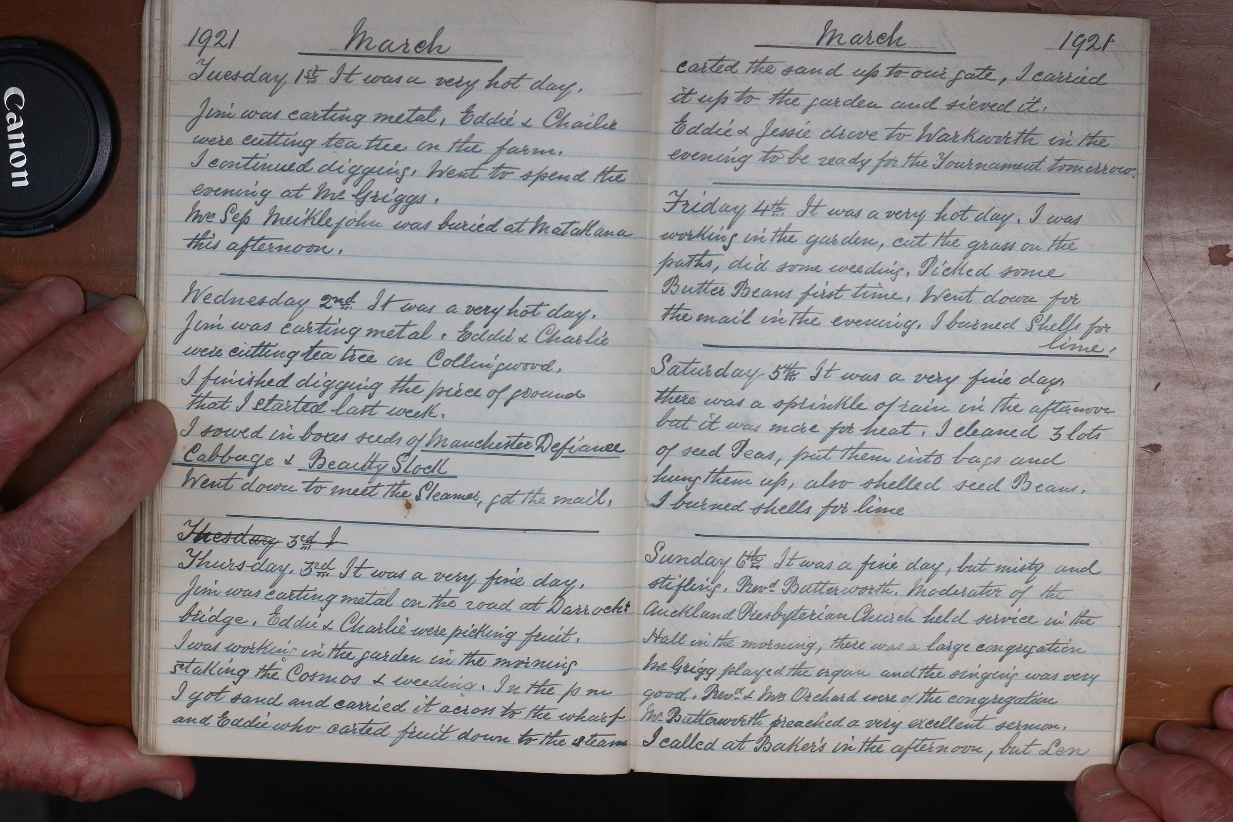 Original CS Clarke diary page
