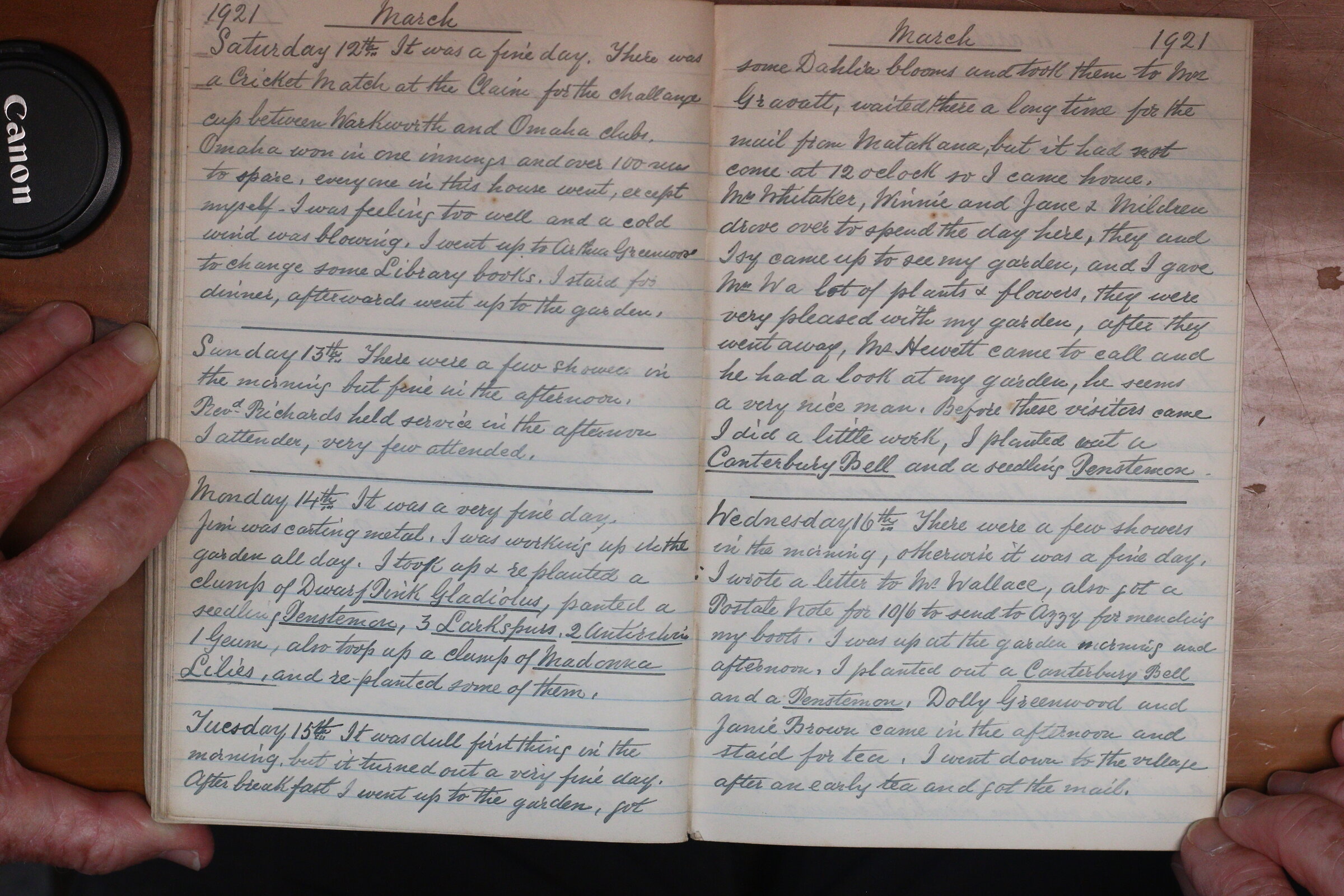 Original CS Clarke diary page