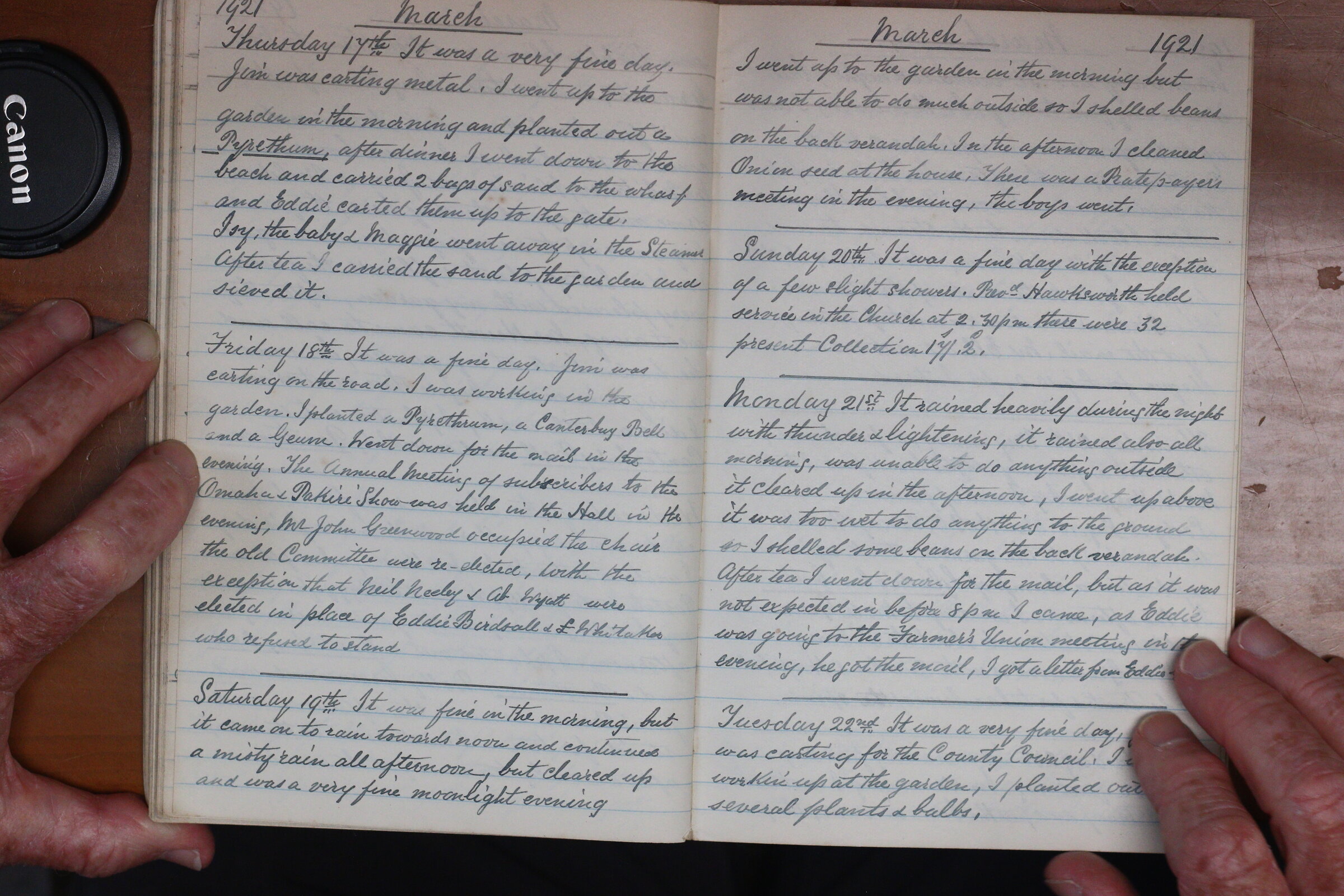 Original CS Clarke diary page