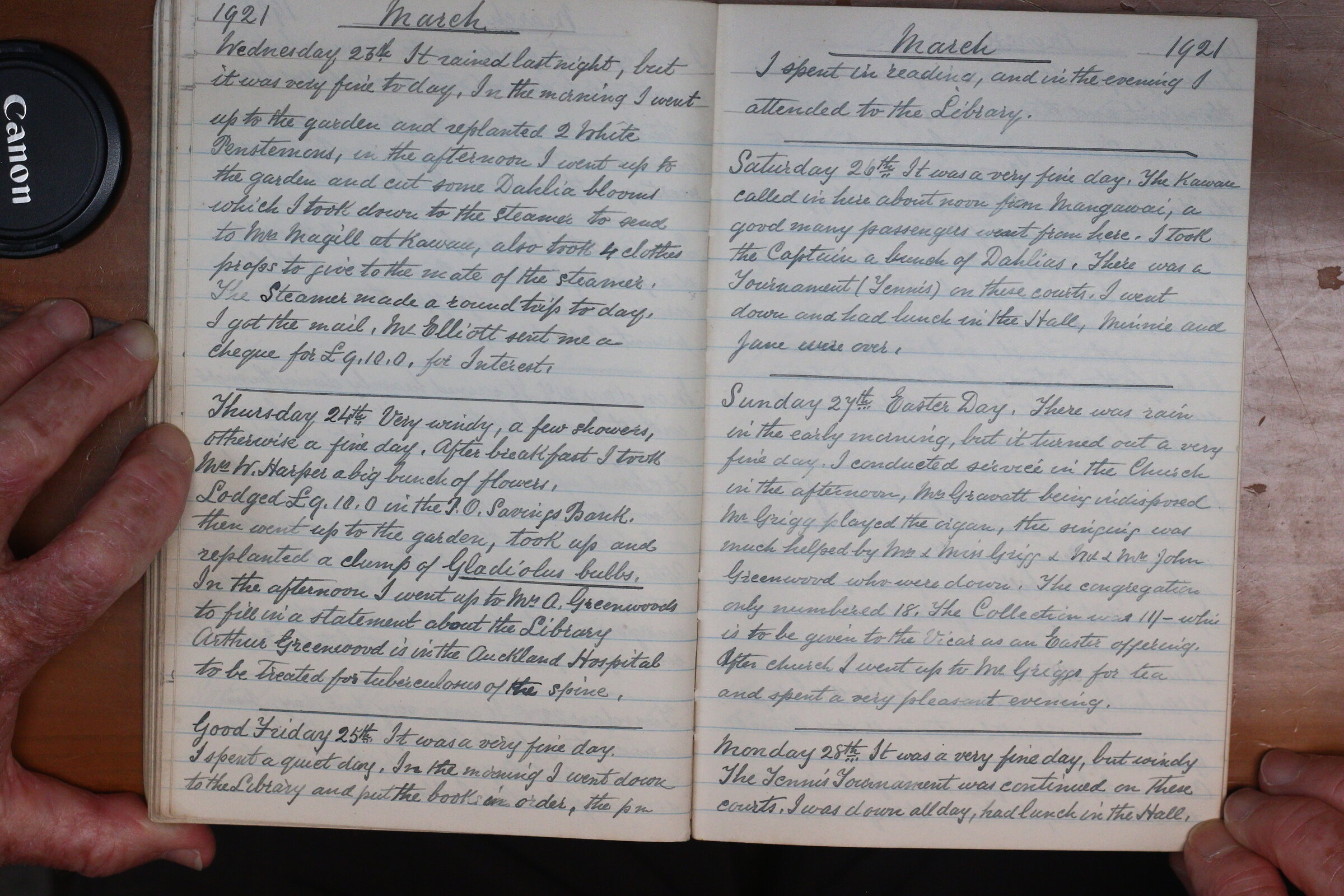 Original CS Clarke diary page
