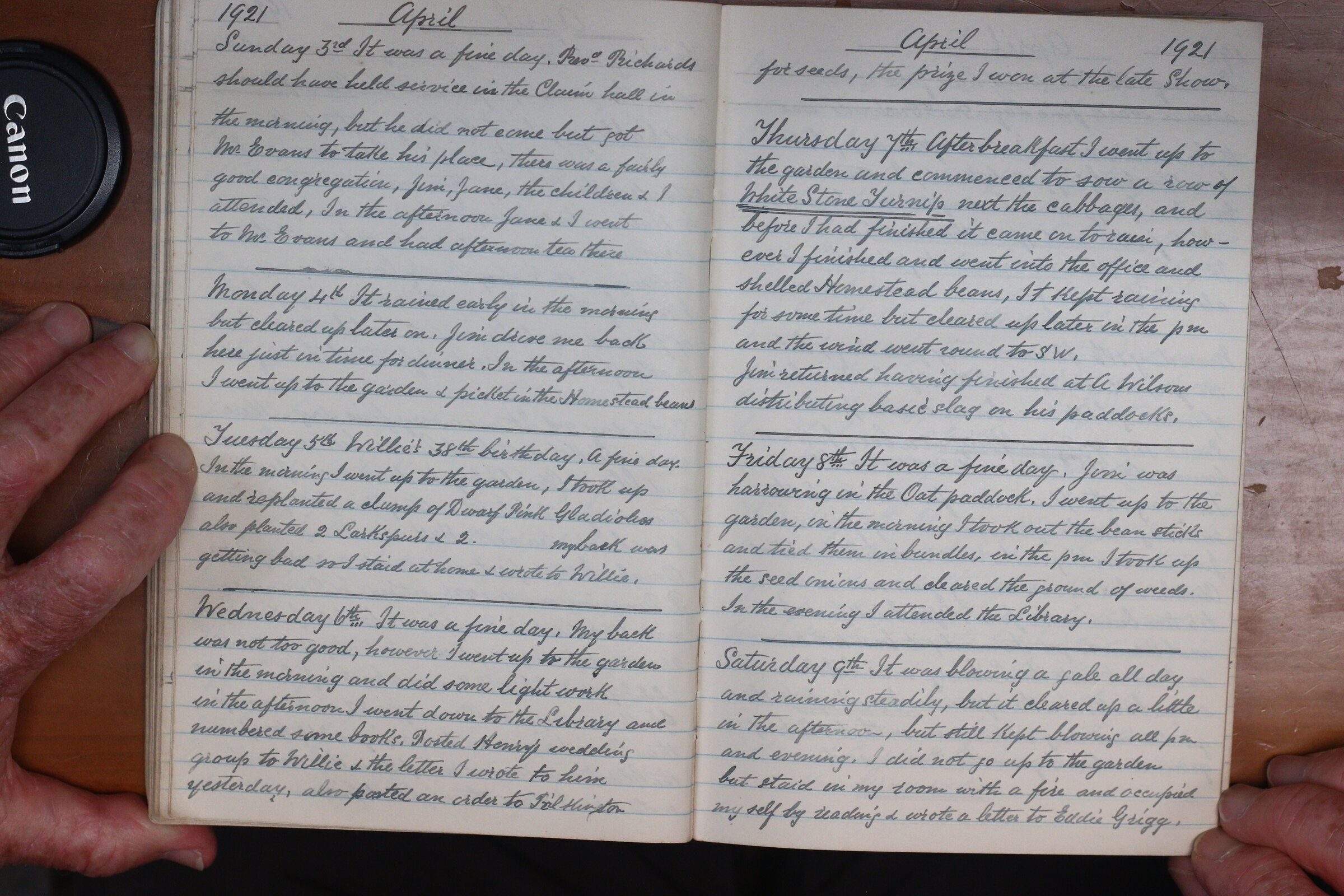 Original CS Clarke diary page