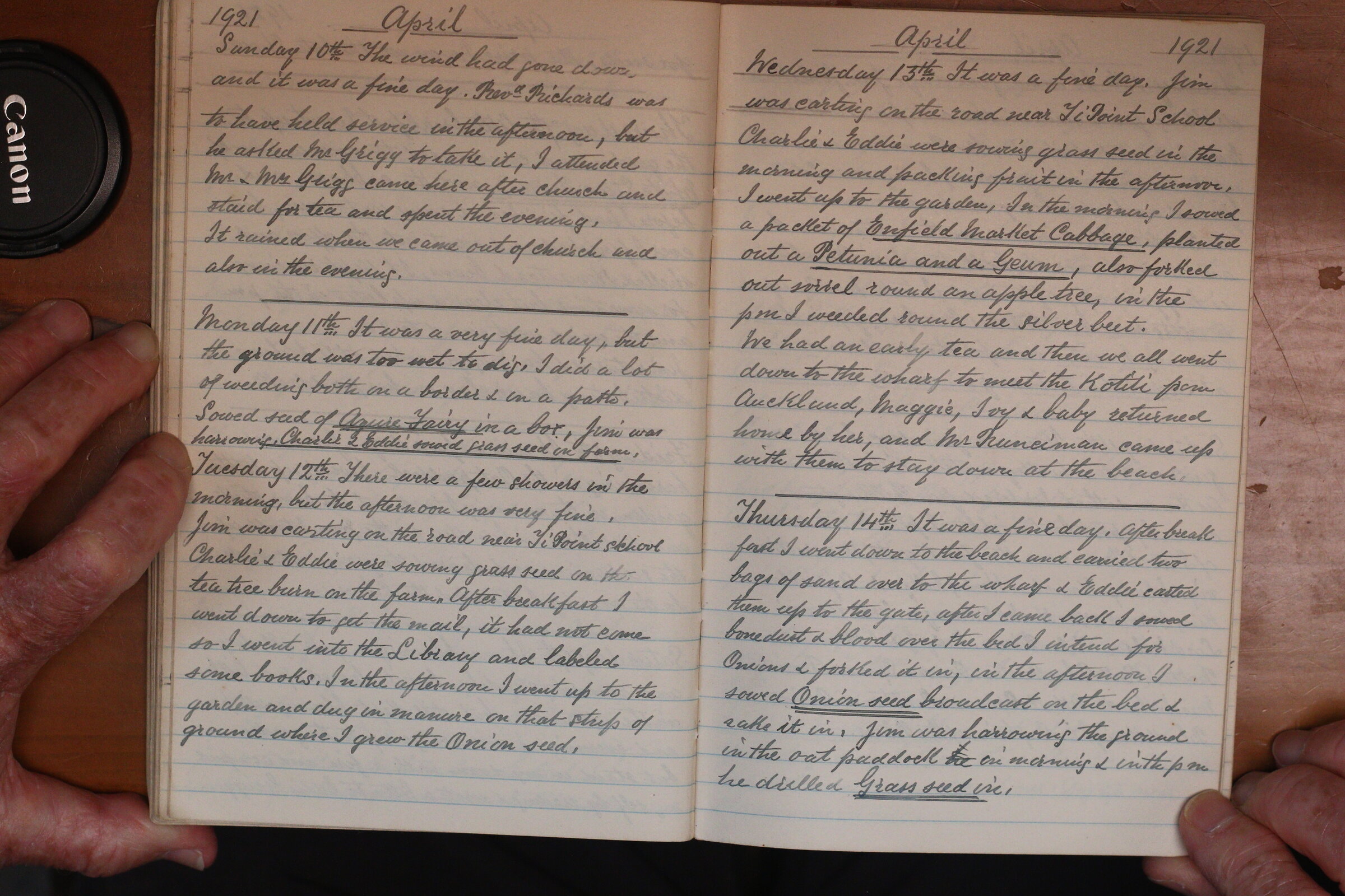 Original CS Clarke diary page