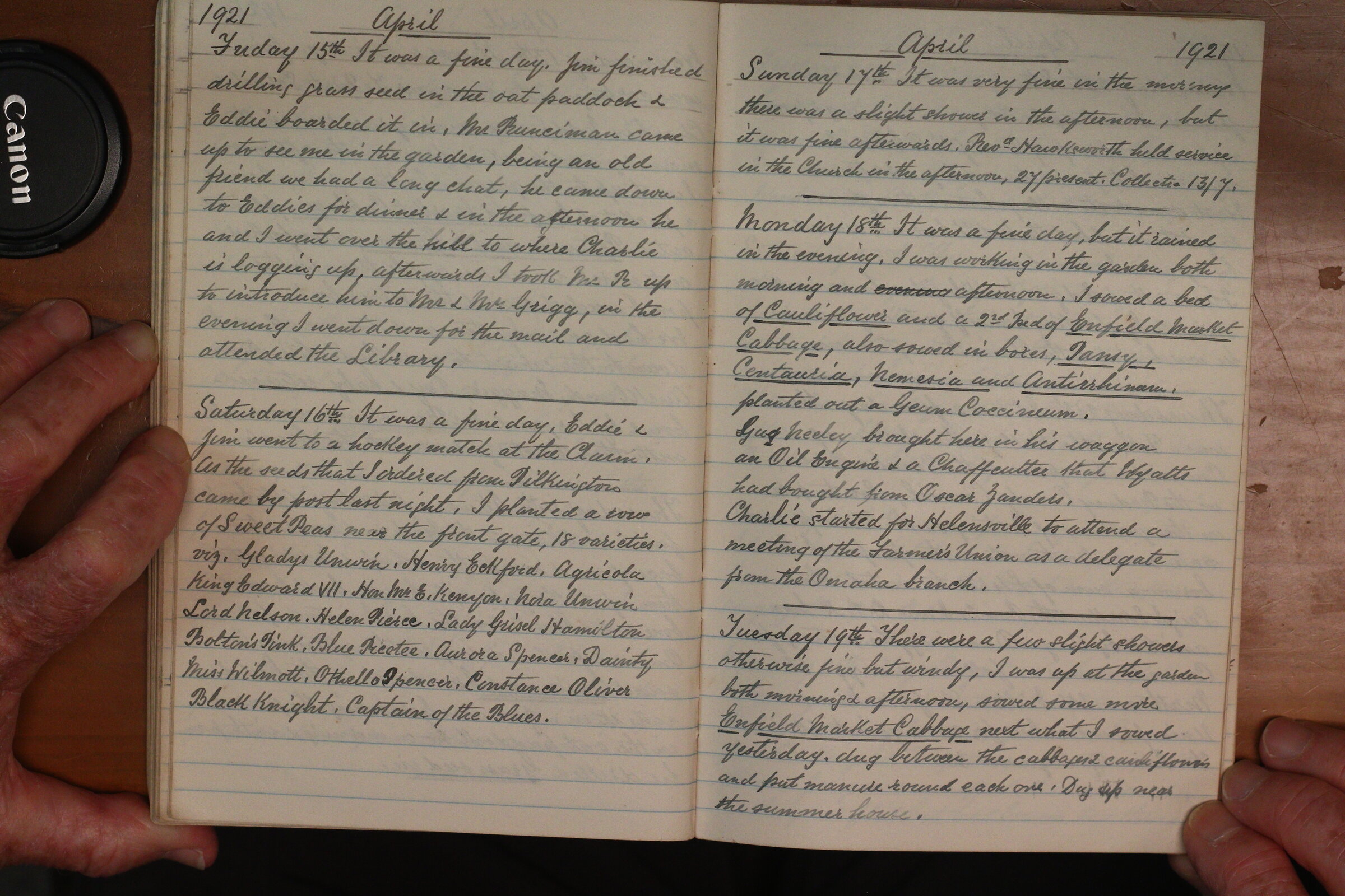 Original CS Clarke diary page
