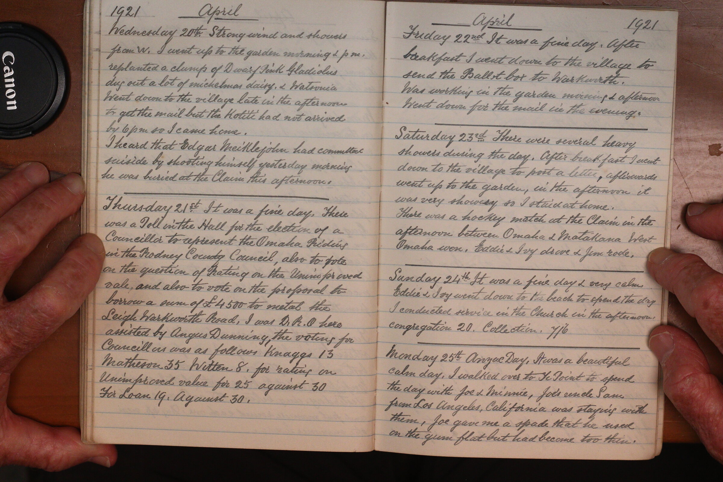 Original CS Clarke diary page