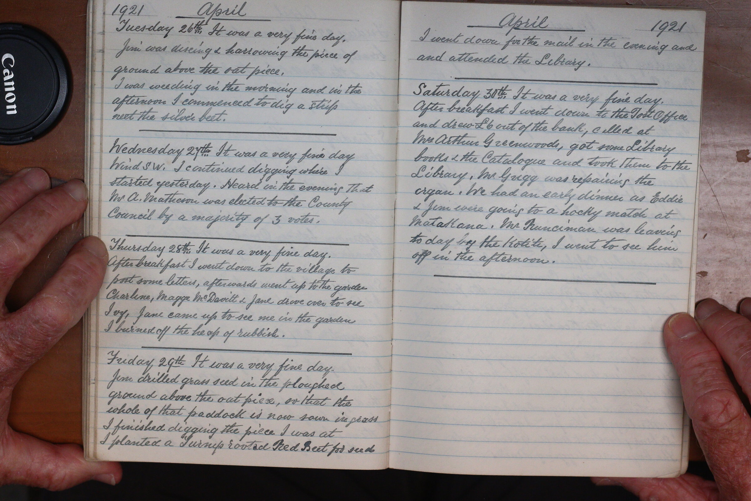 Original CS Clarke diary page