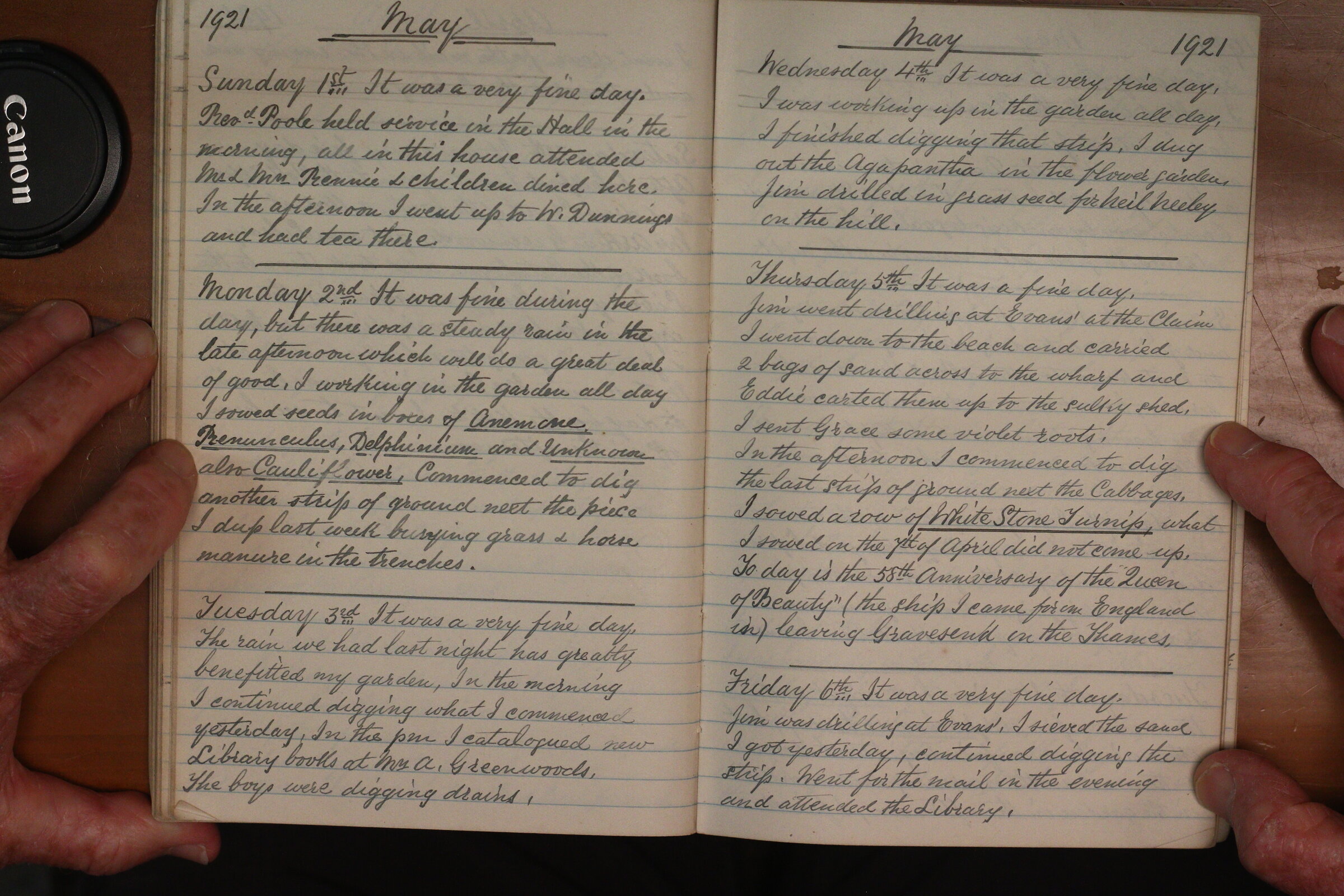 Original CS Clarke diary page