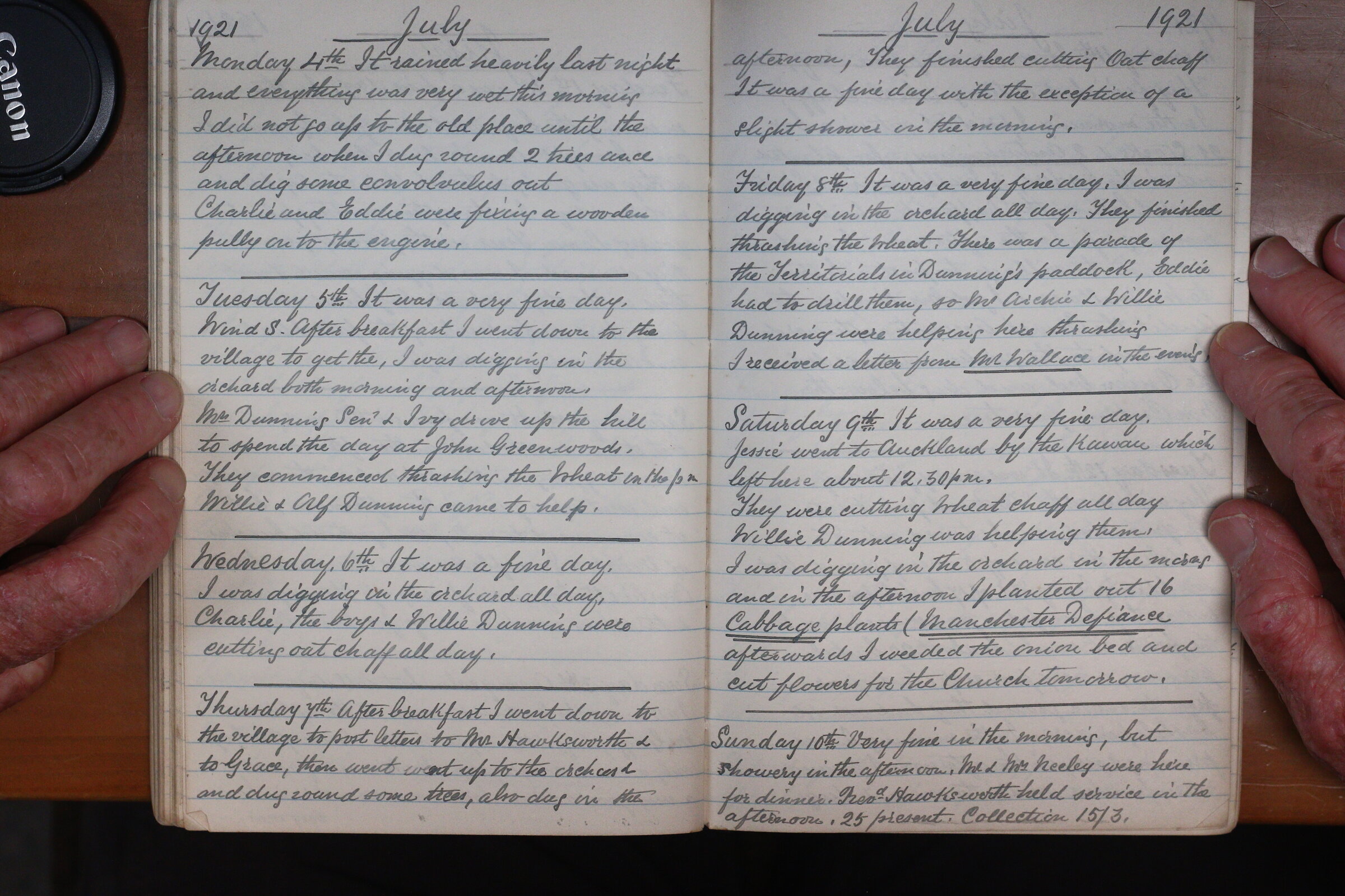Original CS Clarke diary page