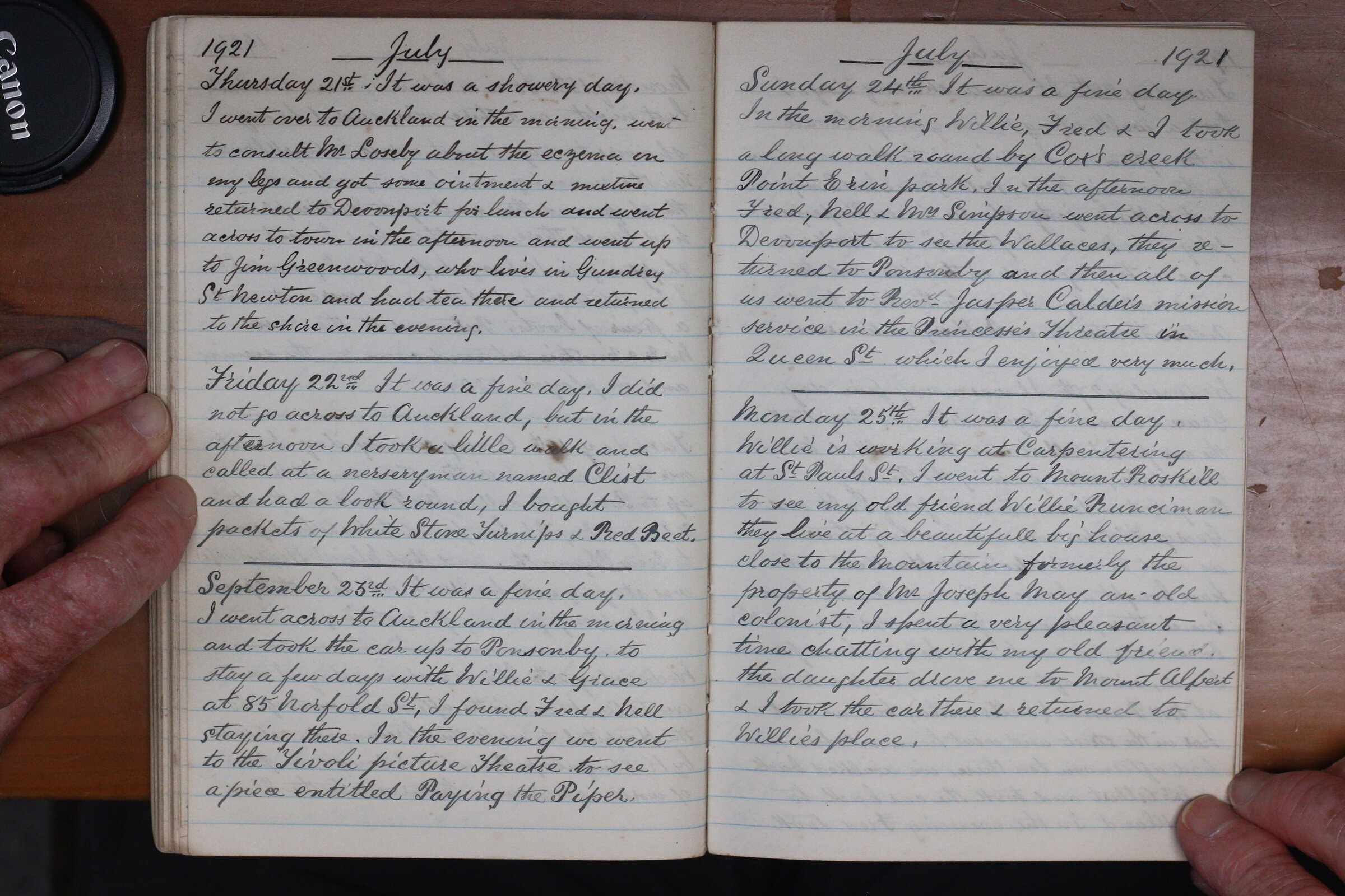 Original CS Clarke diary page